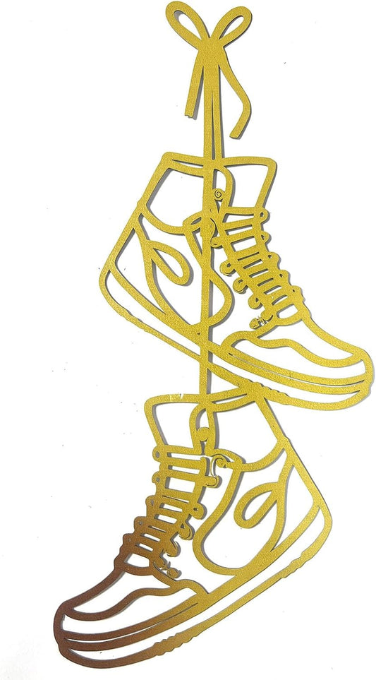 FZFQWRSH Metal Sneaker Wall Sculpture Art - Modern Boys & Teens Room Decor for Bedrooms, Unique Graduation Gift for Sneaker Lovers, Durable Home Décor Accent with Sports Theme