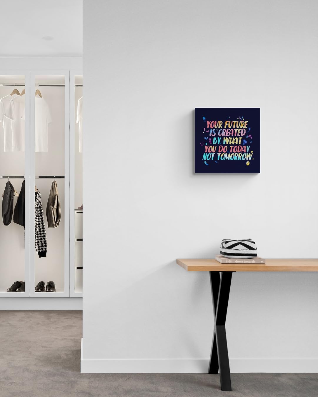 GoForArt Motivational Canvas Wall Art, Inspirational Colorful Positive Famous Quote Future Bedroom Living Room Decor, Modern Office Dorm Room Poster Print 14x14in