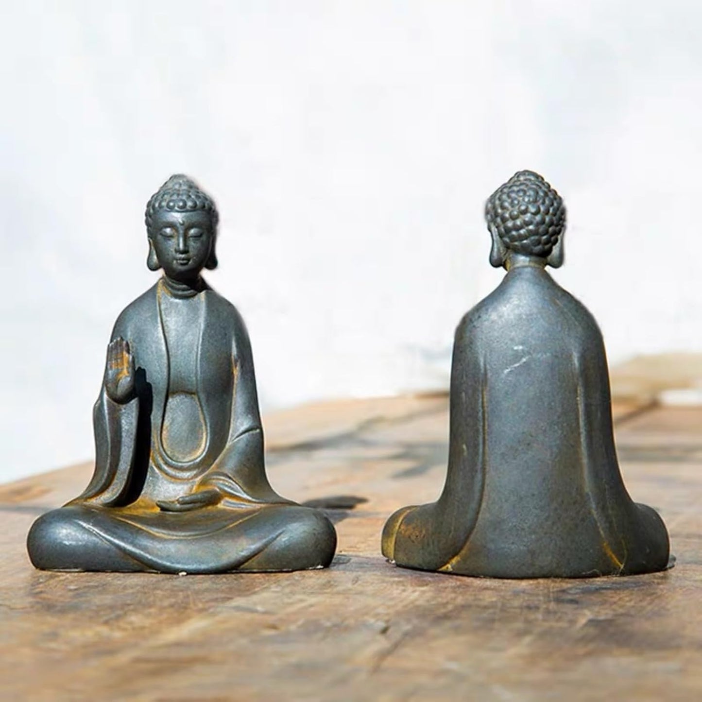 Faceless Buddha Statue - Solid Cast Iron Buddha Figurine, Indoor/Outdoor Zen Decor for Meditation & Spiritual Room