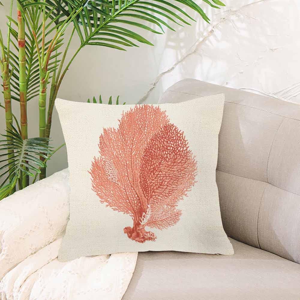 IBILIU Throw Pillow Covers Cute Red Coral Cushion Pillow Case Home Decor Pillowcase 18x18 Inches