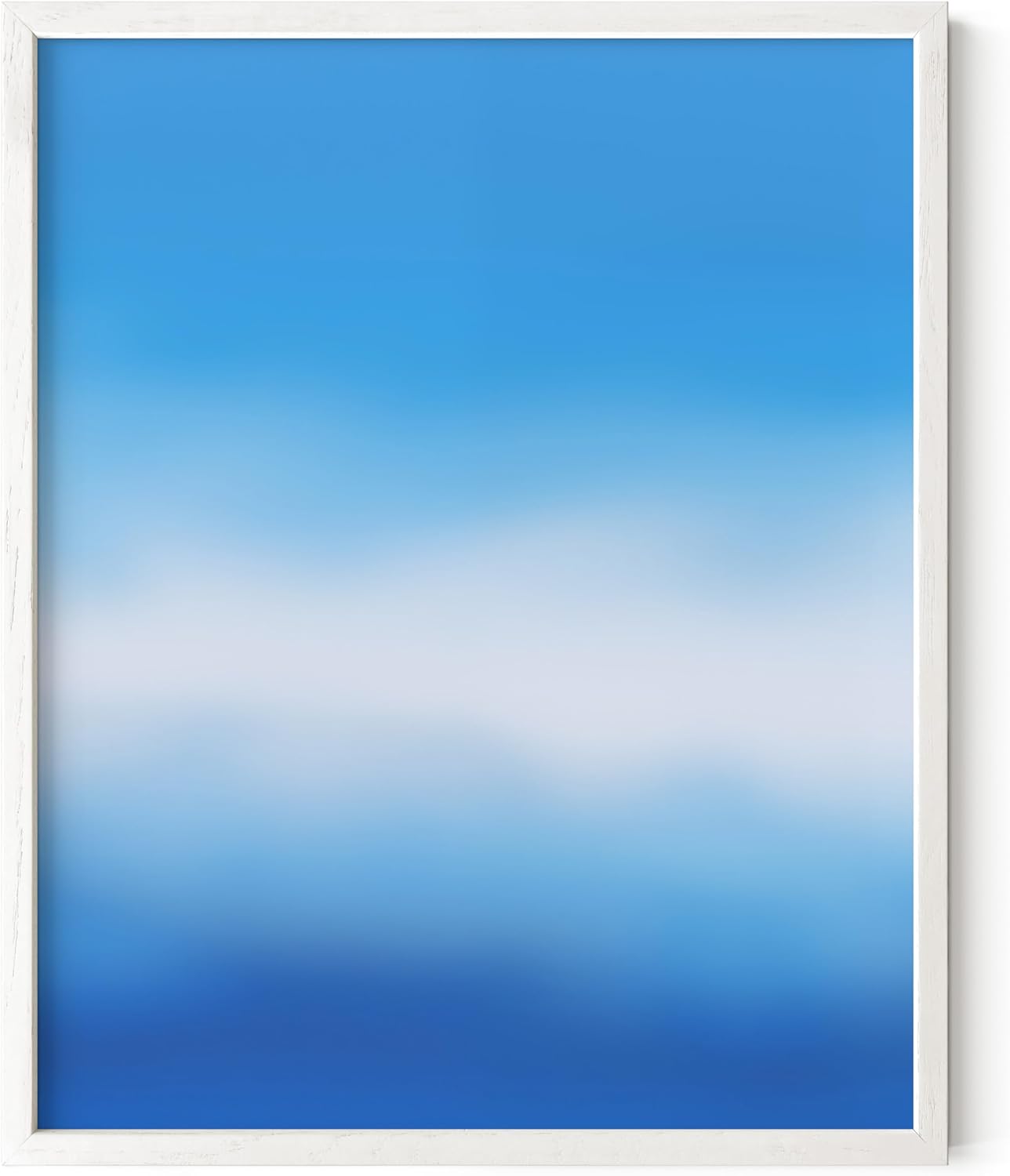 HAUS AND HUES Modern Abstract Wall Art - Blue and Green Living Room Art, Modern Artwork for Walls, Minimalist Picture for Living Room(Blue Tie-Dye, White Frame, 16x20)