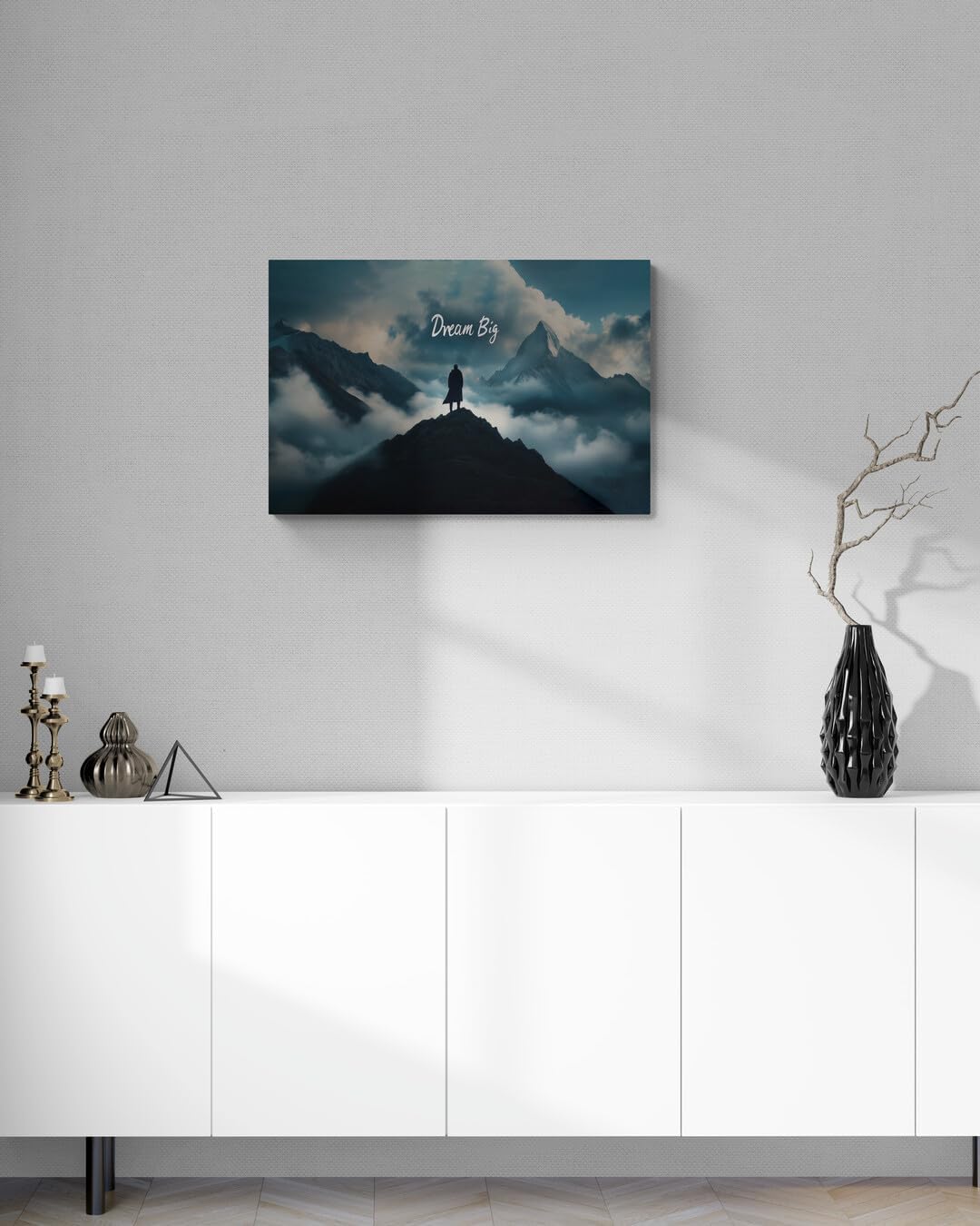 GoForArt Dream Big Motivational Canvas Wall Art, Inspirational Famous Quote Bedroom Living Room Decor, Positive Modern Landscape Mountain Office Dorm Room Poster Print (Dream Big01, 24''x36'')