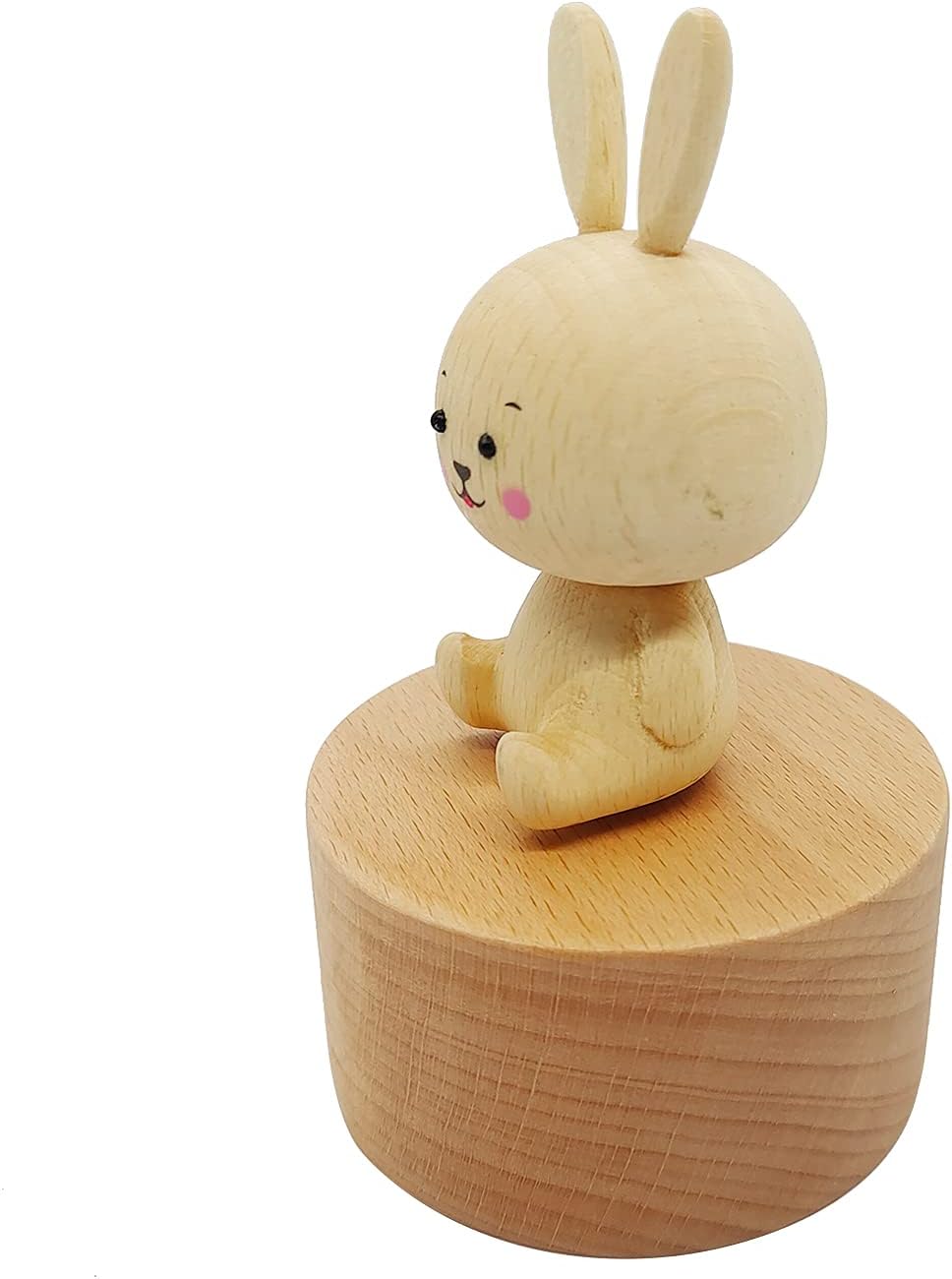 Cute Little Rabbit Mini Music Box, Bunny Wooden Mechanical Music Box, The Music Box Gift That Sings Spirited Away, Best Gift for Boy Girl Friends Singing Music Gift Box