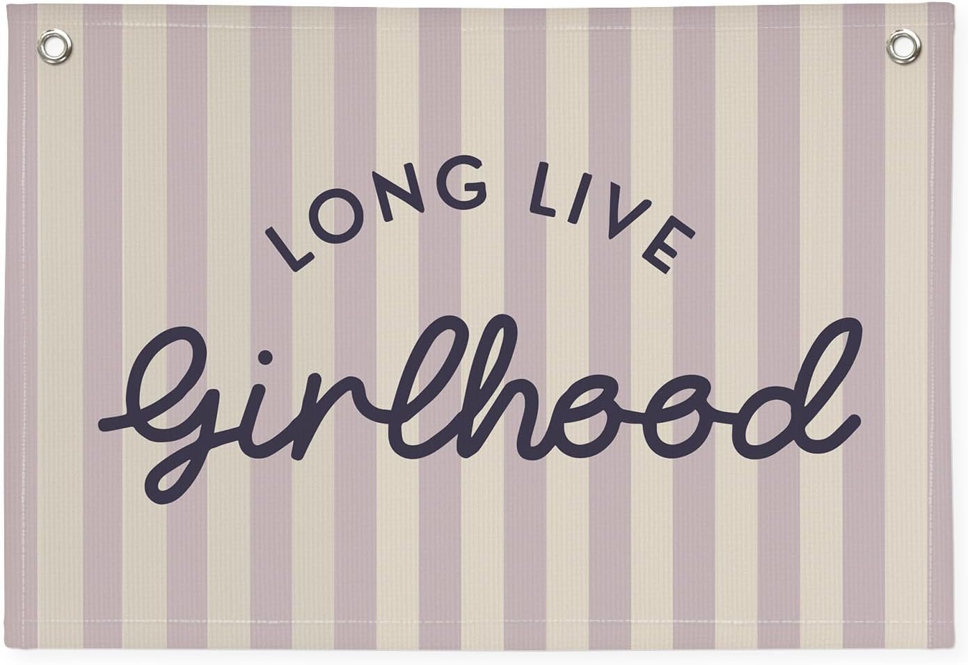 Girls Room Decor Long Live Girlhood Banner, Vintage Purple Stripes Flag Banner Nursery Playroom Wall Decor for Girls Bedroom Dorm Toddler Decorations Teen girls room decor 30x20,lk