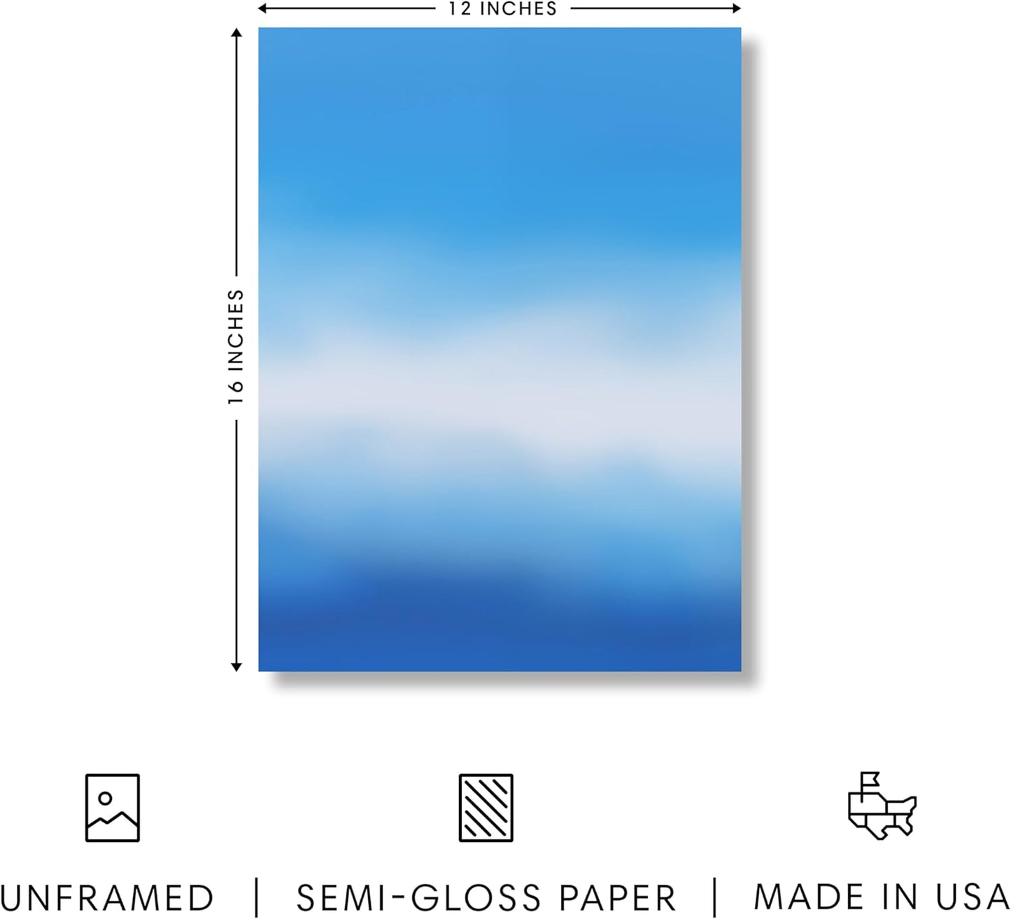 HAUS AND HUES Modern Abstract Wall Art - Blue and Green Living Room Art, Modern Artwork for Walls, Minimalist Picture for Living Room(Blue Tie-Dye, Unframed, 12x16)