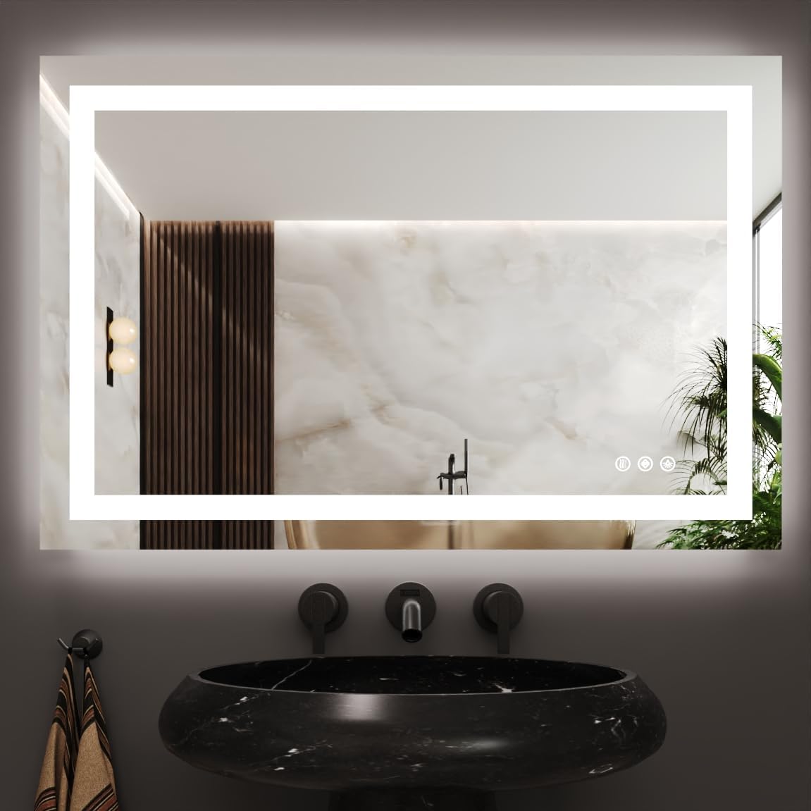 led Bathroom Mirror with Lights 24x36 inch,led Wall Mirror,Mirror led,Anti-Fog,UL Listed (Backlit and Front Lighted)