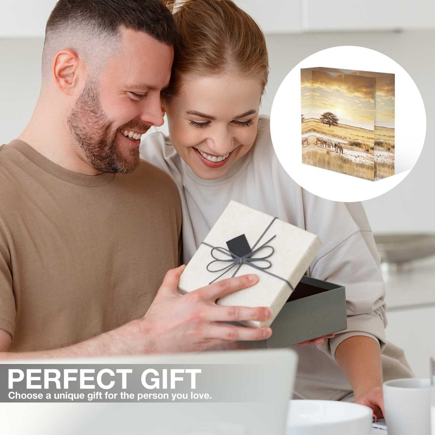 Home Office Desk Decor Sunset African Safari Encouraging Gifts for Women | Retirement Gift for Woman | Thank You Gifts | Birthday Present, 4x4x1inch