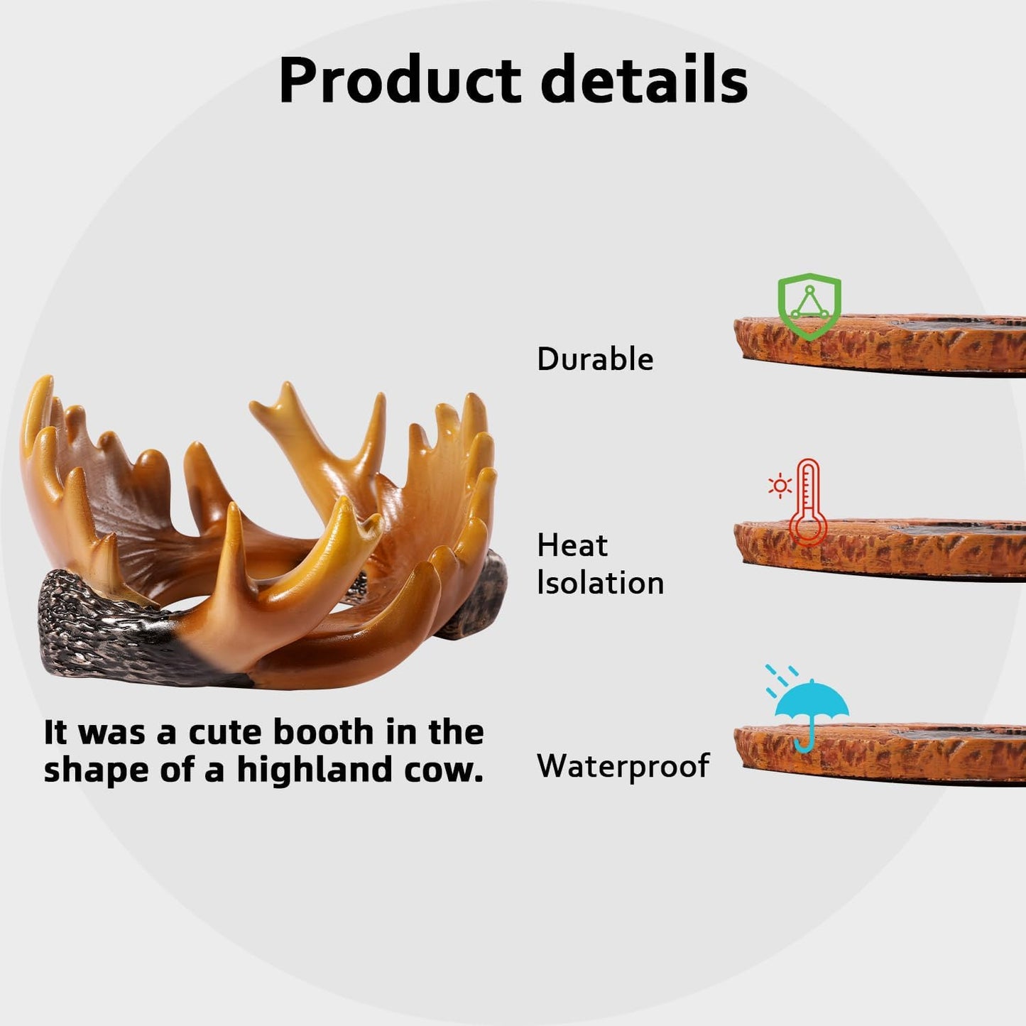 Deer Antler Coasters - 8 Full Size Rustic Coasters for Log Cabin Decor - Hunting Decor