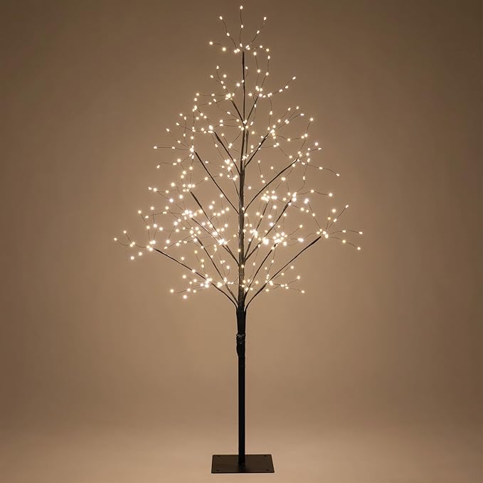 4 Ft Black Fairy Light Tree Artificial Tree Bedrom Décor Black Home Decor, 390 Warm White LED Lights