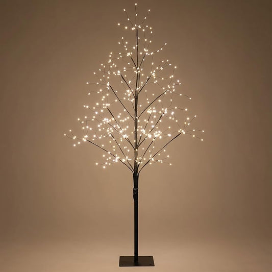 4 Ft Black Fairy Light Tree Artificial Tree Bedrom Décor Black Home Decor, 390 Warm White LED Lights
