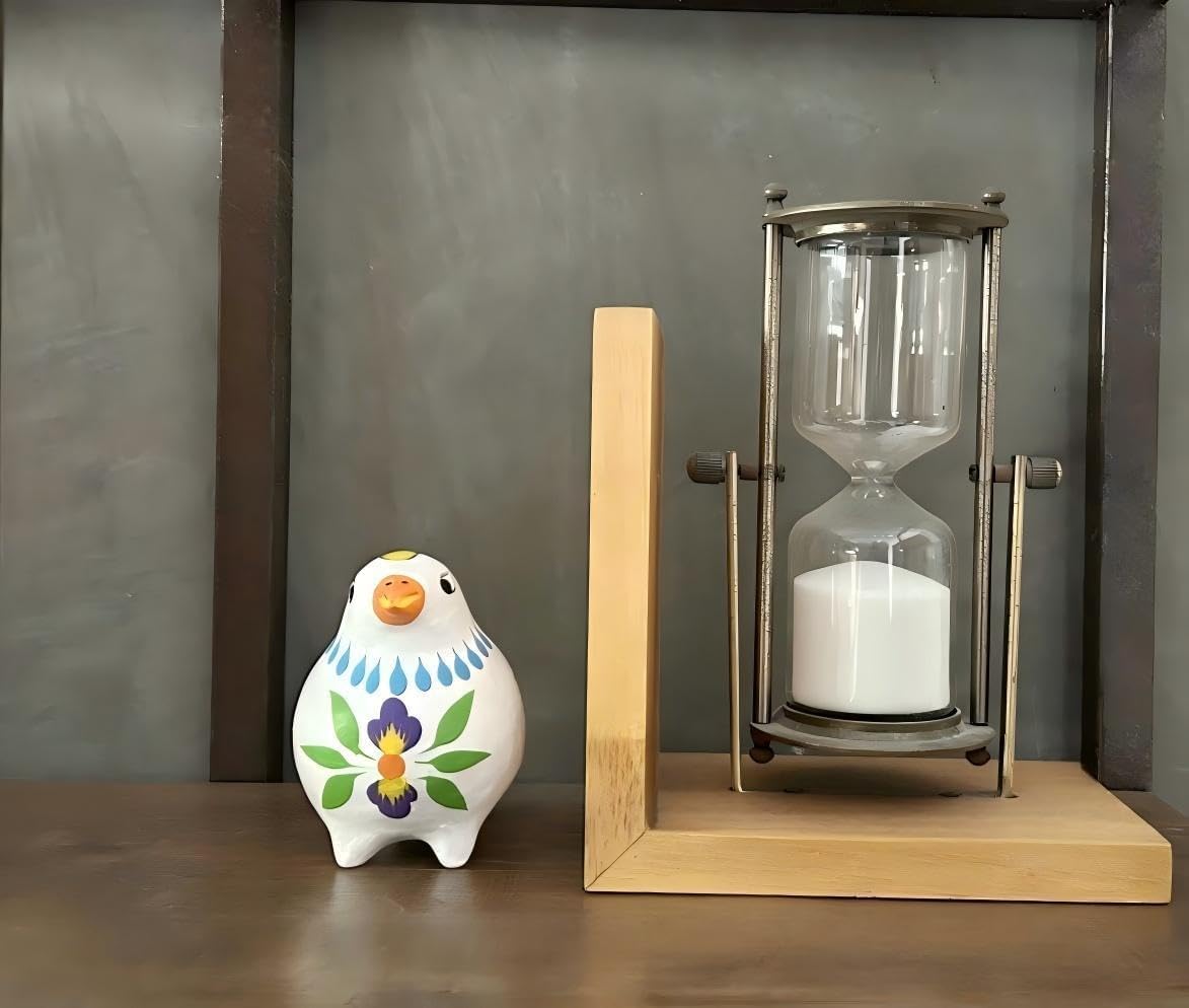 Decorative Clay Bird Figurines Hand-Painted Folk Art Design Collectible Smal Figurines Holiday Birthday Couples Friend Unique Gift Idea Decorative Home Art Table Bring Good Luck (White)