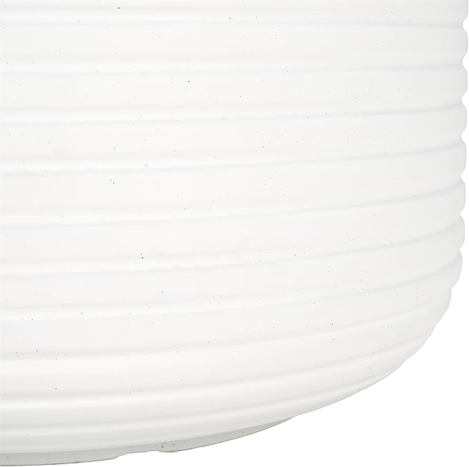 SAFAVIEH Outdoor Collection Nardo White Cement Ficonstone Planter Pot Set of 2