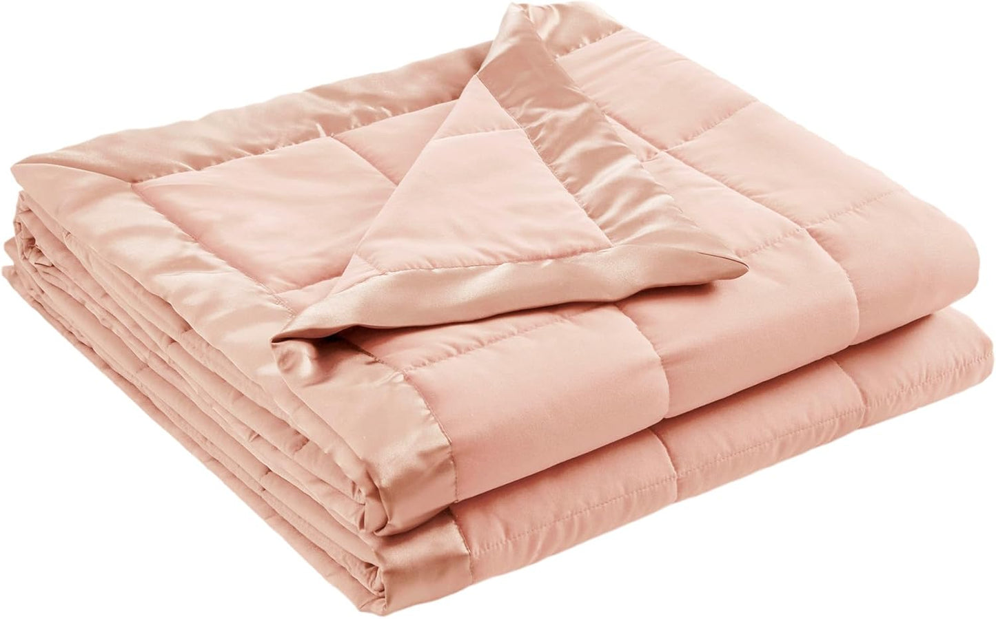 Madison Park Windom Down Alternative Blanket, Premium 3M Scotchgard Moisture Wicking Treatment, Lightweight and Soft Bed Cover For All Season, Satin Trim, Blush King
