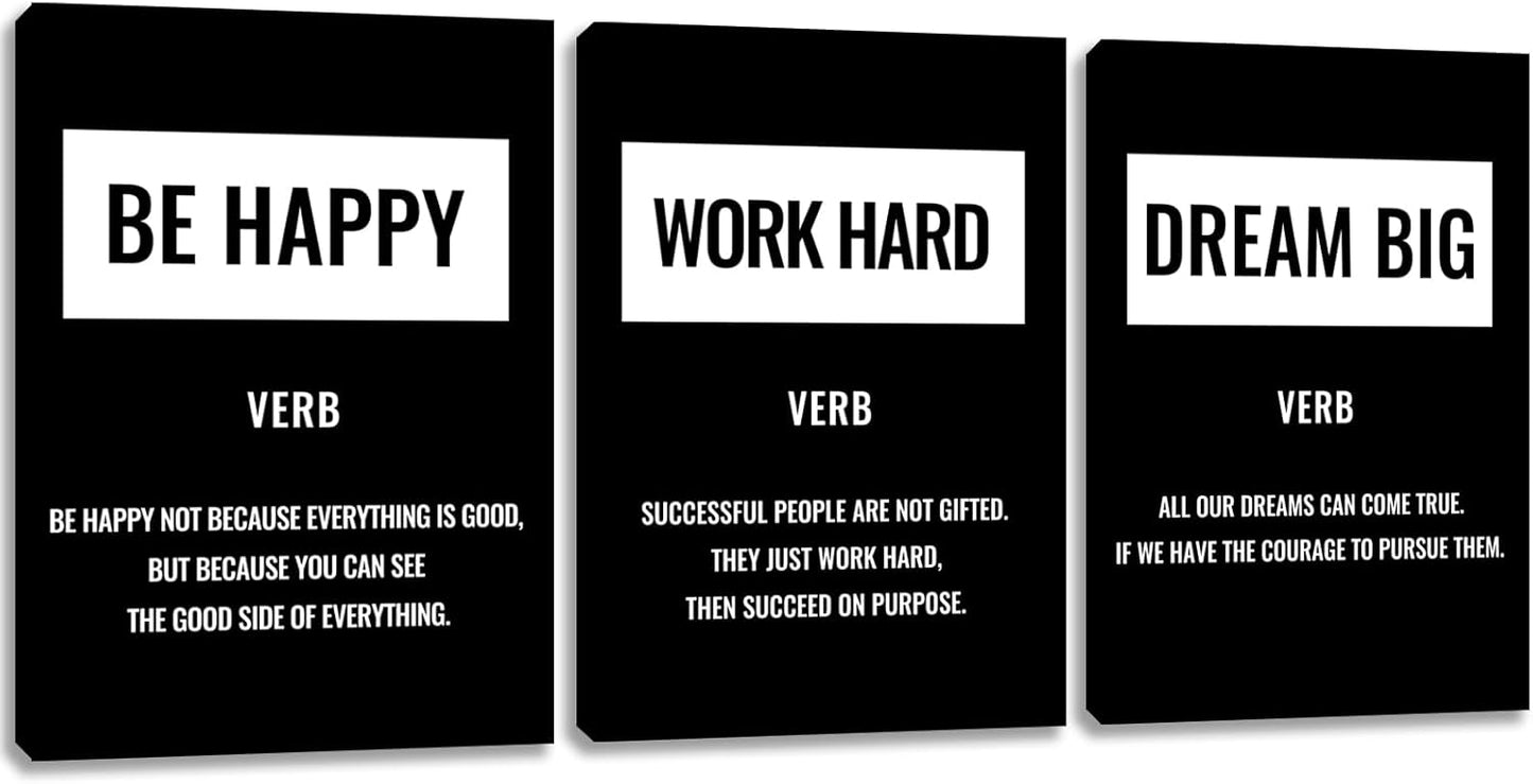 Large Office Wall Decor Inspirational Positive Canvas Wall Art Poster Inspiring Quote Picture Painting Framed Artwork Prints Motivational Poster Wall Art Decor for Living Room Bedroom (72"Wx36"H)