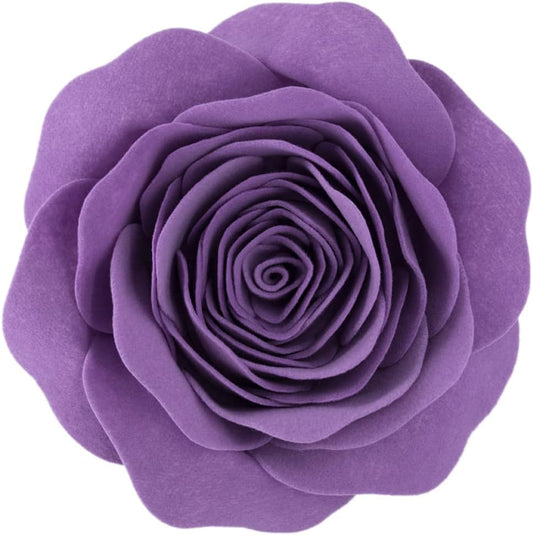 JWH Purple Flower Throw Pillow Cover Aesthetic Decorative Stereo Floral Accent Pillow Case Round Cushion Handmade Pillowcase for Couch Bed Living Room Chair Bedroom Chair 14 Inch Violet