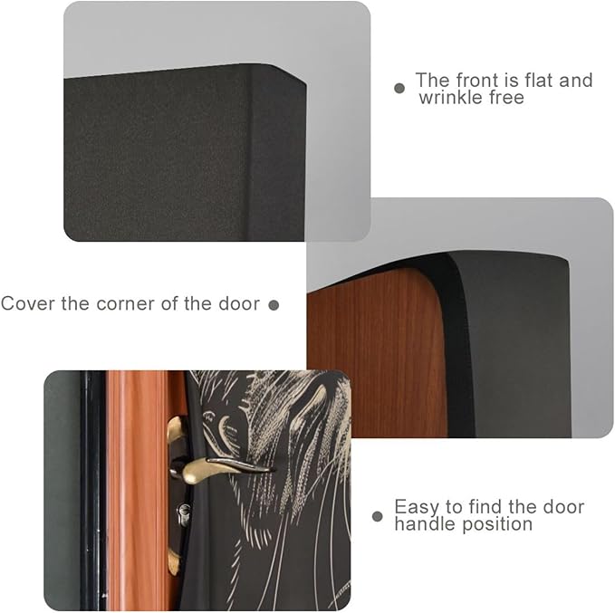 Halloween Door Cover Cat and Skeleton Skull Banner Decoration 79 * 35 inch for Front Doors Wall Party Decor