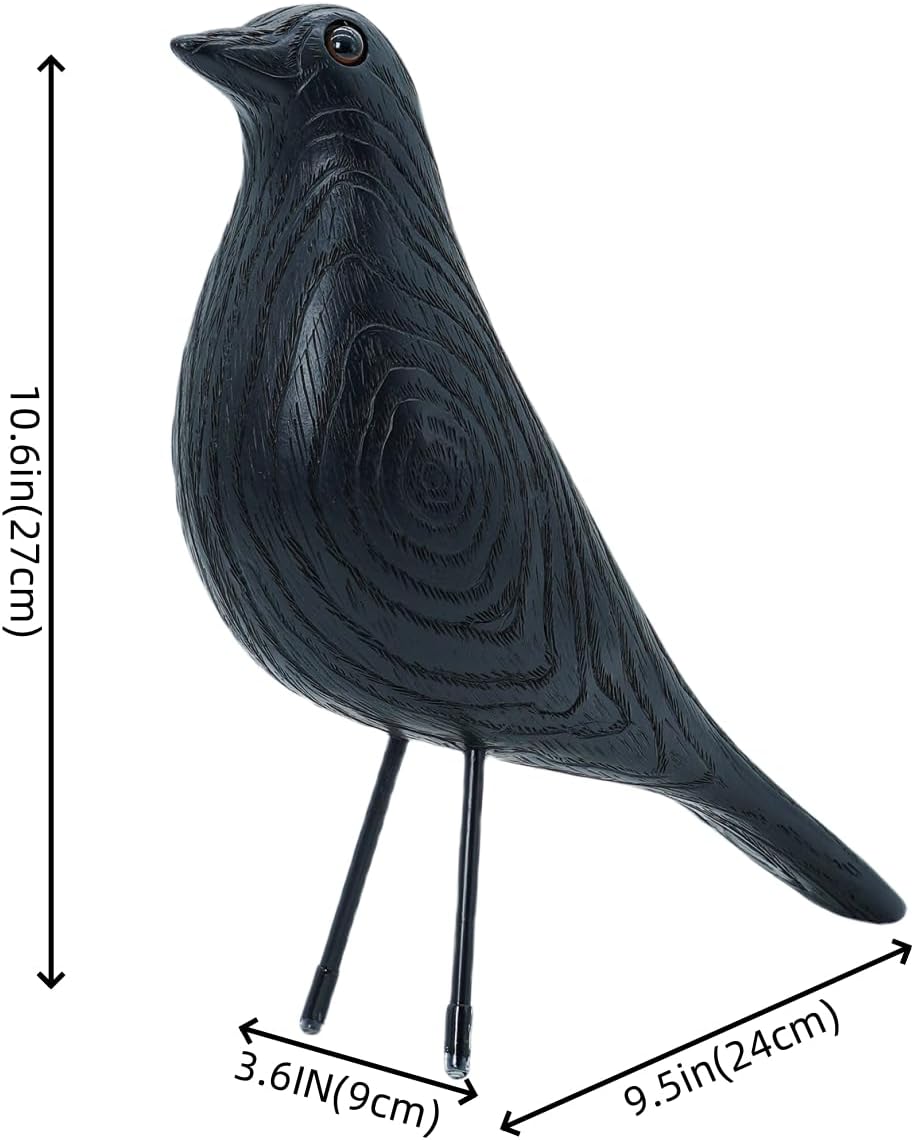 Mid Century Home Decor, House Bird, Adornment Office Home Decor, Desk Dove Ornament, Arts Pigeon Gifts, Replica Sculpture(Woodgrain, Black)