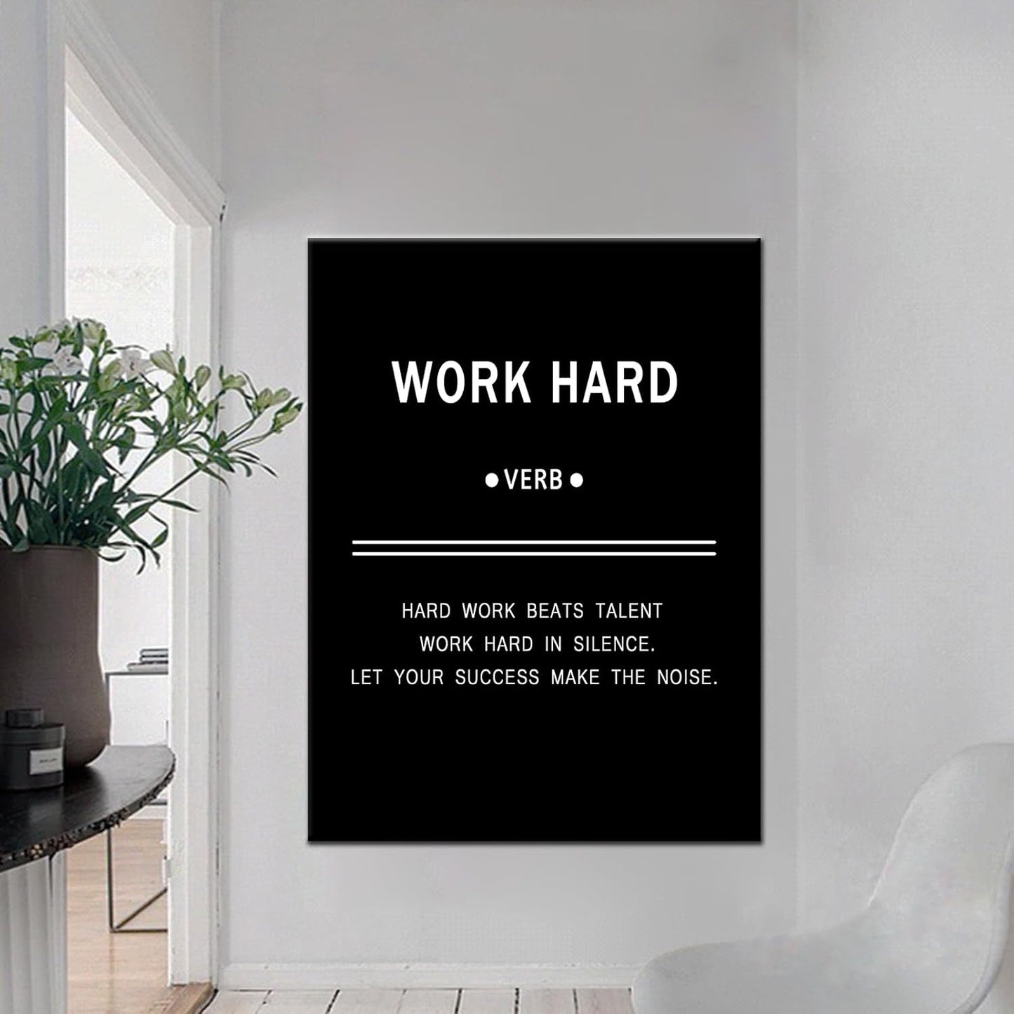 Inspirational Canvas Wall Art Motivational Work Hard Positive Quotes Office Home Living Room Wall Decor Canvas Prints Wooden Framed Animal Picture Artwork Framed Stretched [30''Wx 40''H]