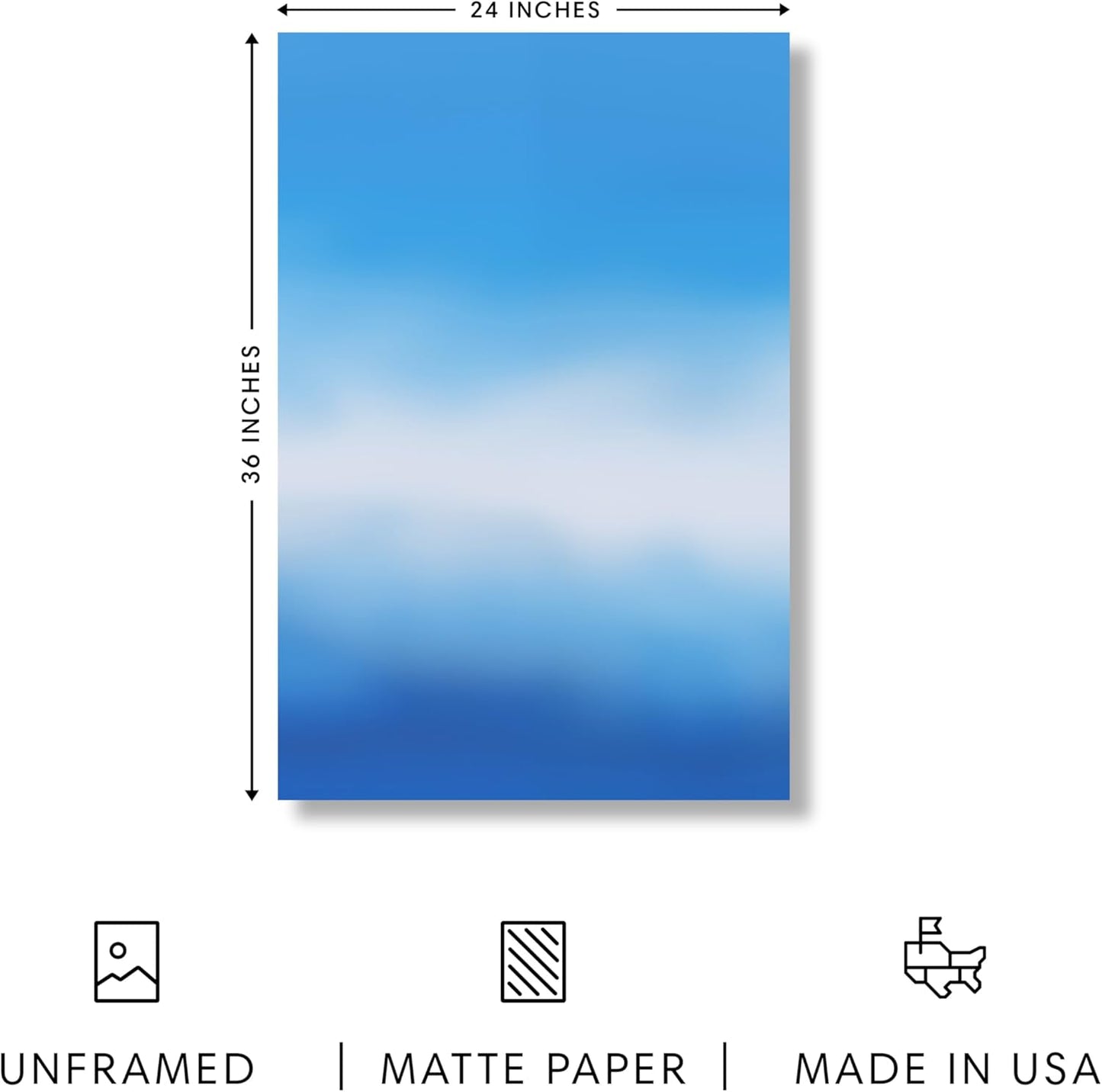 HAUS AND HUES Modern Abstract Wall Art - Blue and Green Living Room Art, Modern Artwork for Walls, Minimalist Picture for Living Room(Blue Tie-Dye, Unframed, 24x36)