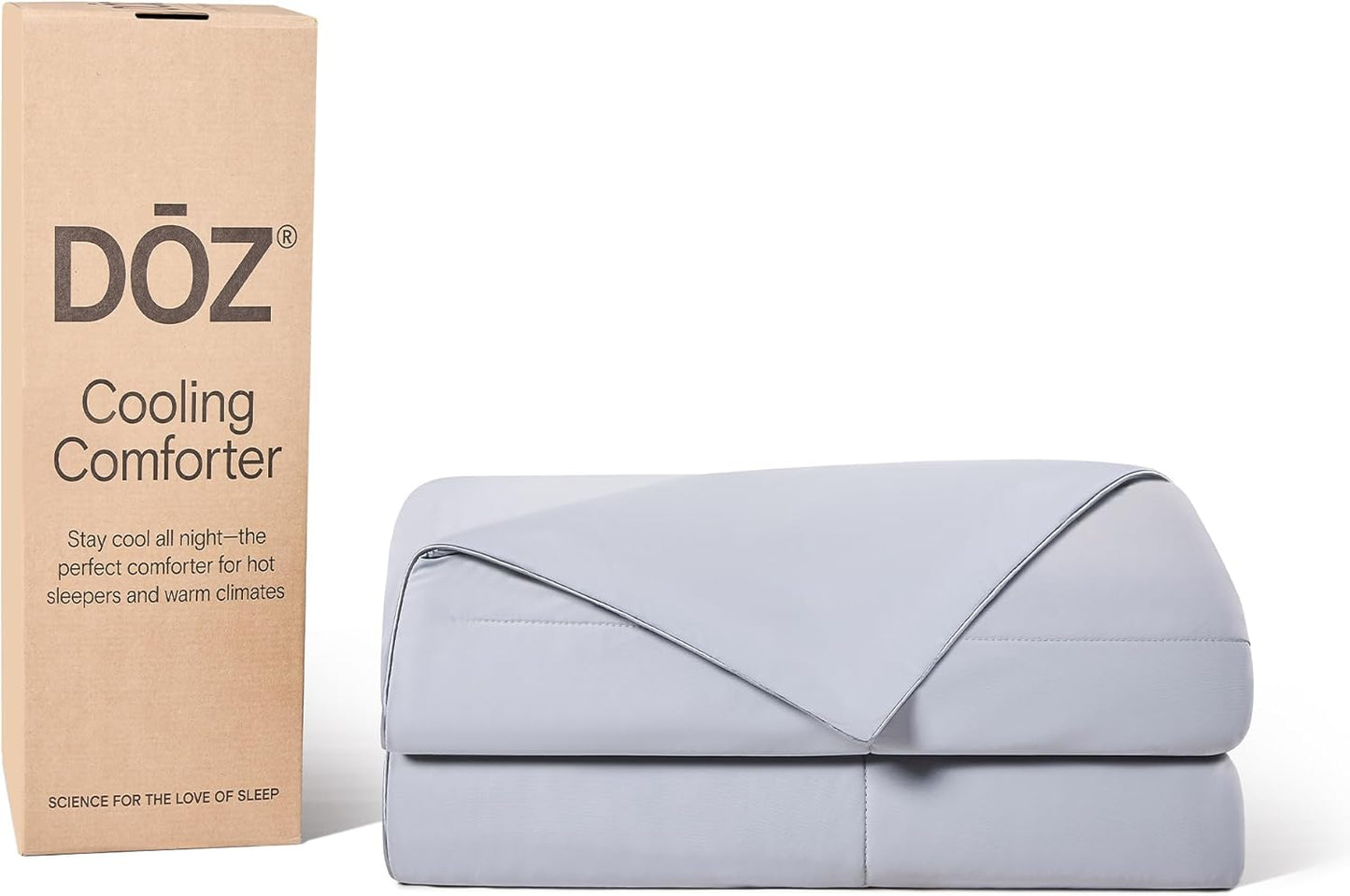 DOZ Summer Cooling Comforter, Cooling Blanket for Hot Sleepers and Night Sweats, Q-Max Over 0.4, Cool to The Touch Cover, Breathable, Lightweight, Soft, 106"x90", Thundercloud, King/Cal King