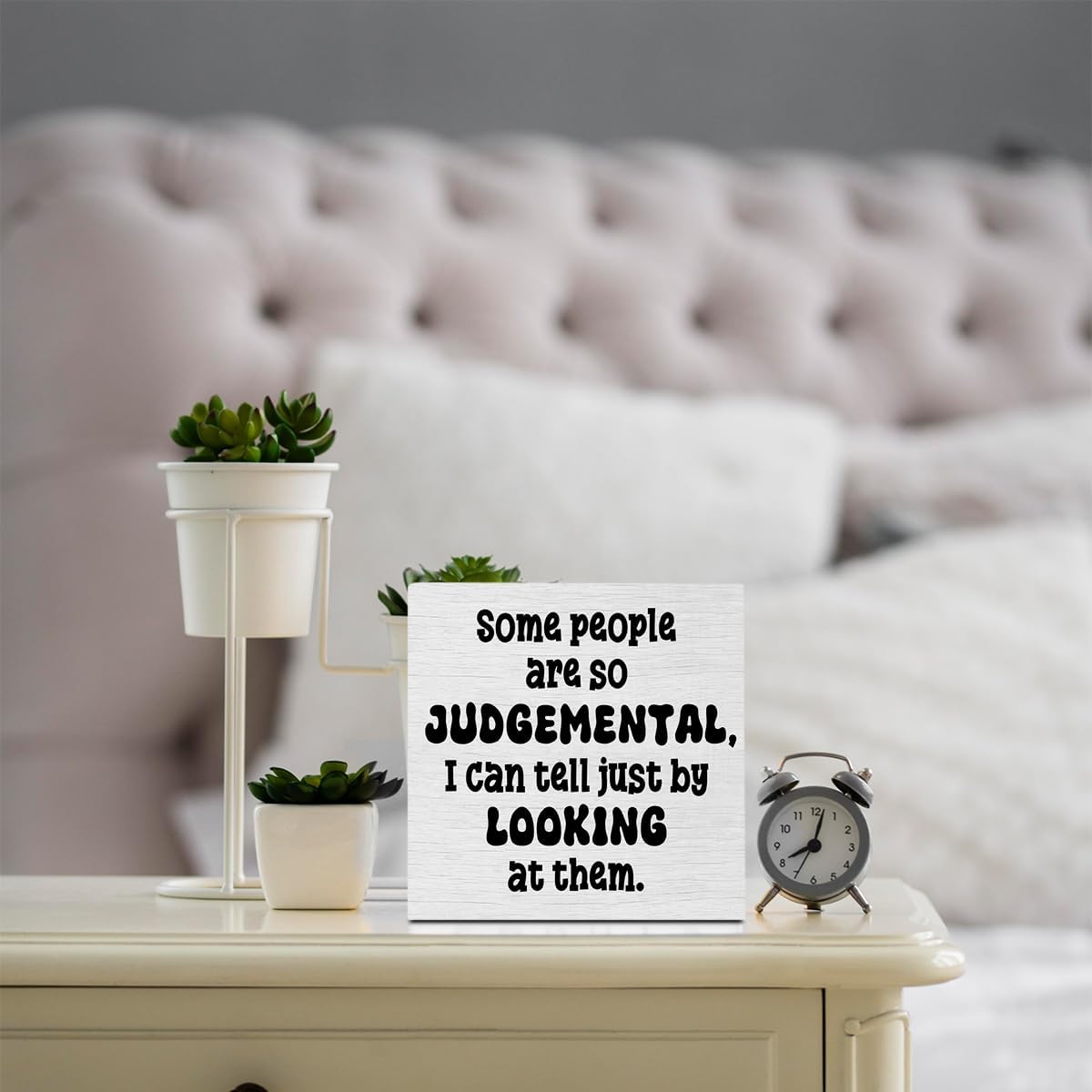 Funny Sarcastic Sign Friend Gift, Funny Office, Gag Gift Rustic Wooden Box Sign, Desk Decor Desk Accessories for Table Shelf Wall Home Farmhouse Cubicle Decorations Wood Block Plaque