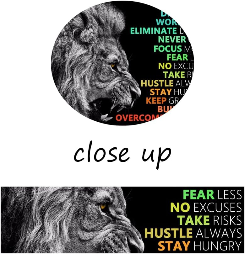 Inspirational Lion Wall Art Picture Positive Affirmation Quotes Office Wall Decor Motivational Painting Poster Print on Canvas Wall Artwork for Living Room Bedroom Framed Ready to Hang[12''W X 18''H]