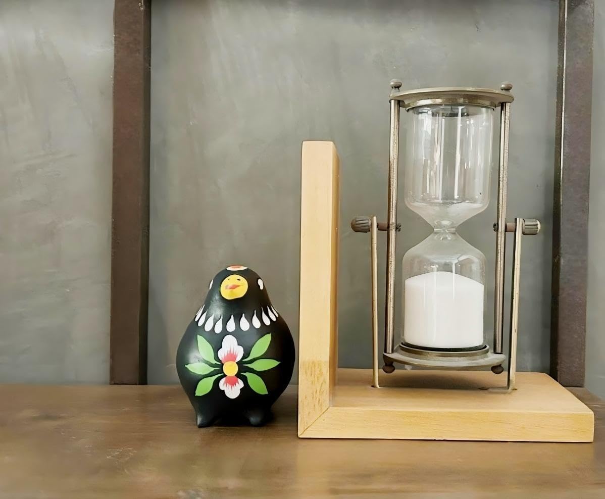 Decorative Clay Bird Figurines Hand-Painted Folk Art Design Collectible Smal Figurines Holiday Birthday Couples Friend Unique Gift Idea Decorative Home Art Table Bring Good Luck (Black)