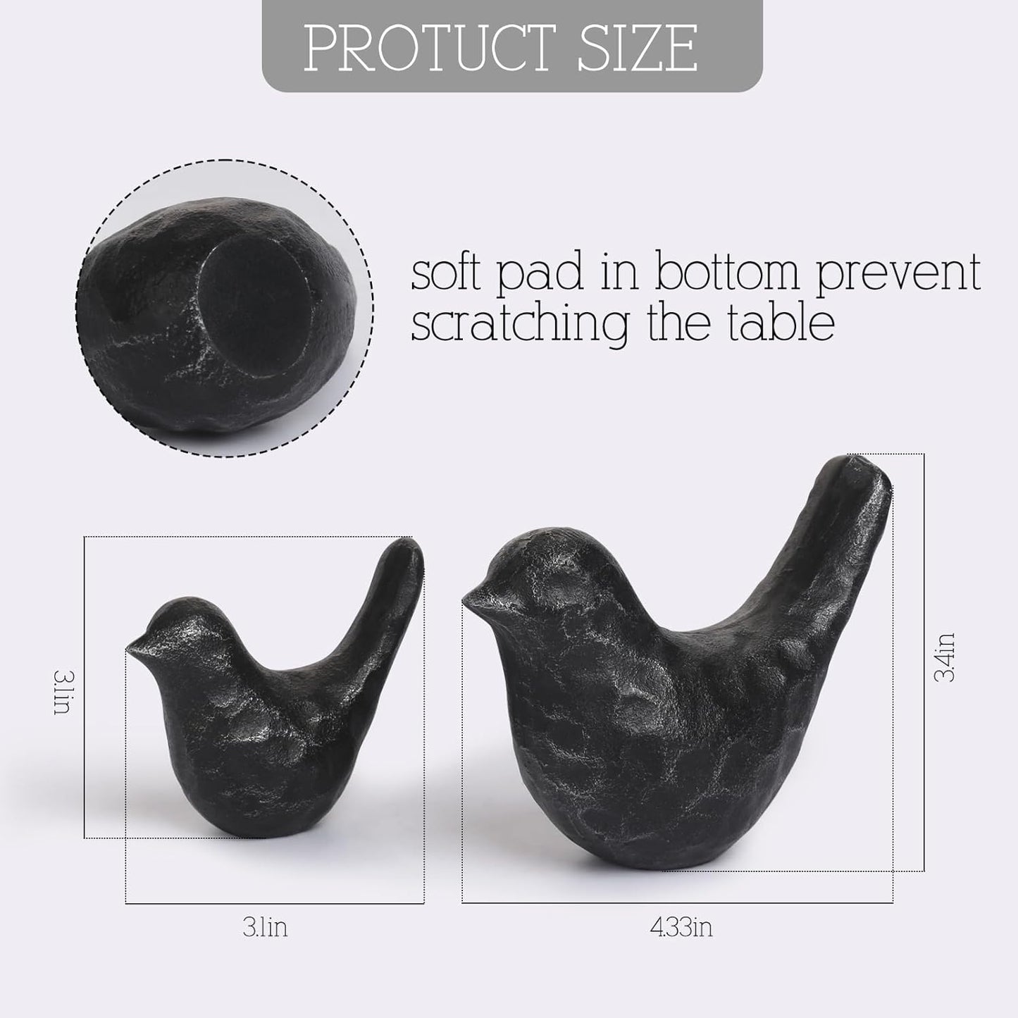 Elegant Cast Iron Bird Statue with Vintage Brass Coating – Gold Bird Figurine for Home Desk, Living Room, Bedroom, Office – Charming Decorative Ornament