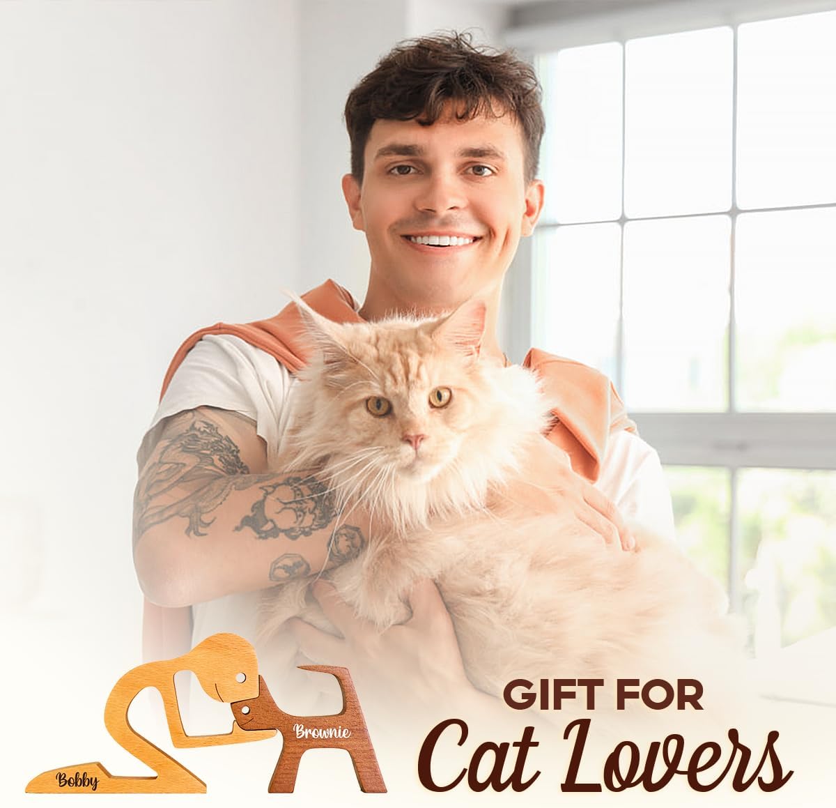 DOPTIKA Personalized Dog Statues Home Decor, Table Decor Wooden Pet Carvings Sculpture, Statue Home Decorations, Wooden Decor, Dog Memory Gifts for Pet Lovers, House Warming Gifts Ideas