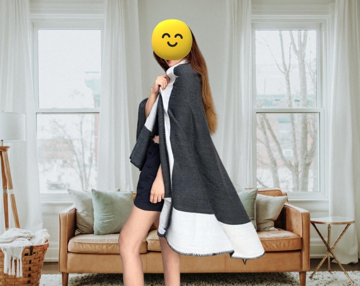 h Blanket Soft Throw Blanket Faux Fleece Cashmere Plaid Warm Shawl Thick Knitted Plush Cozy Comfy for Women Throw Blanket for Sofa Couch Bed Queen King Size 55x66 in (Light Grey)