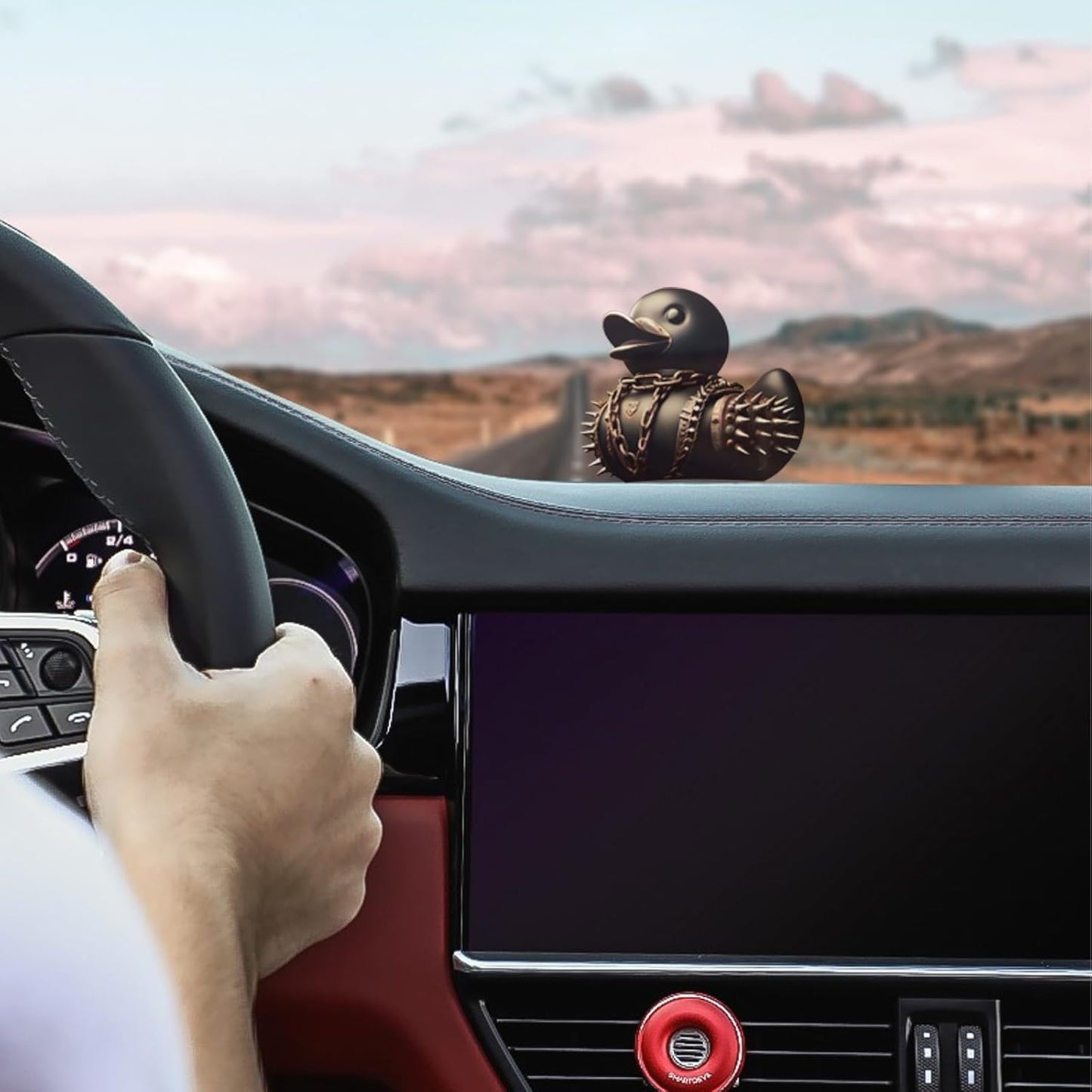 edenfuax Punk Duck Goth Resin Duck - Garage Kits,Unique Gothic Gifts & Collectibles,Vinyl Rubber Novelty Ornament Dark Satanic Duck Figurine for Desktop Home Halloween Decor (Punk Duck)