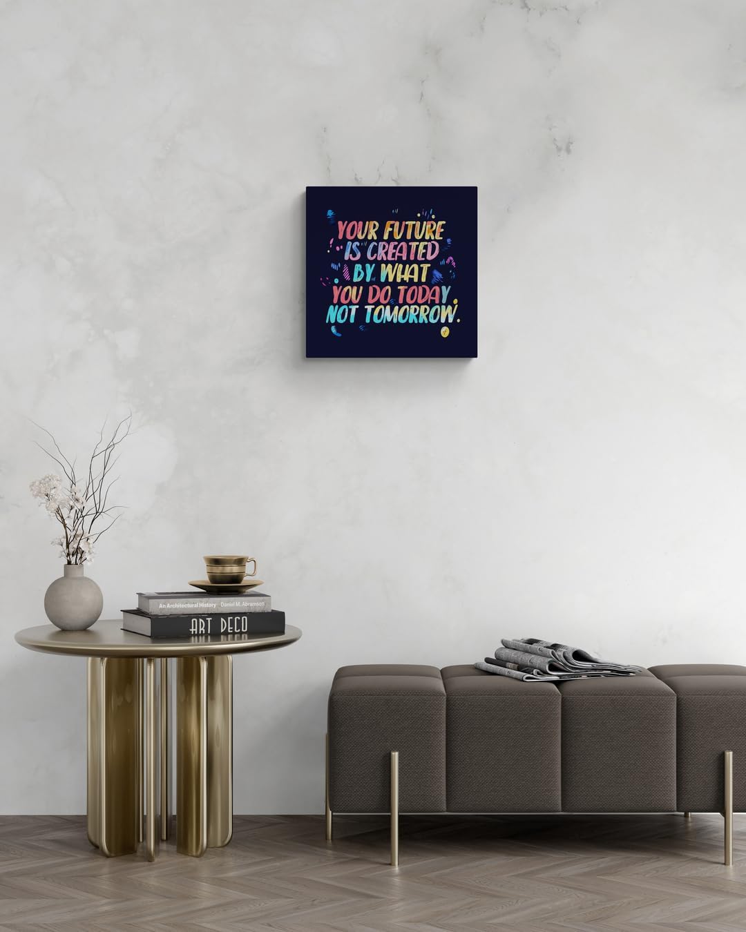 GoForArt Motivational Canvas Wall Art, Inspirational Colorful Positive Famous Quote Future Bedroom Living Room Decor, Modern Office Dorm Room Poster Print 14x14in