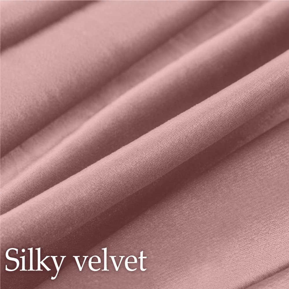 lalaLOOM Velvet Throw Pillow Covers, Set of 2, 24x24 Decorative Square Pillows Home Decor, Soft Accent Cases, Silky Machine Washable Pillowcases for Sofa, Couch, Bedroom, Living Room, Dusty Rose