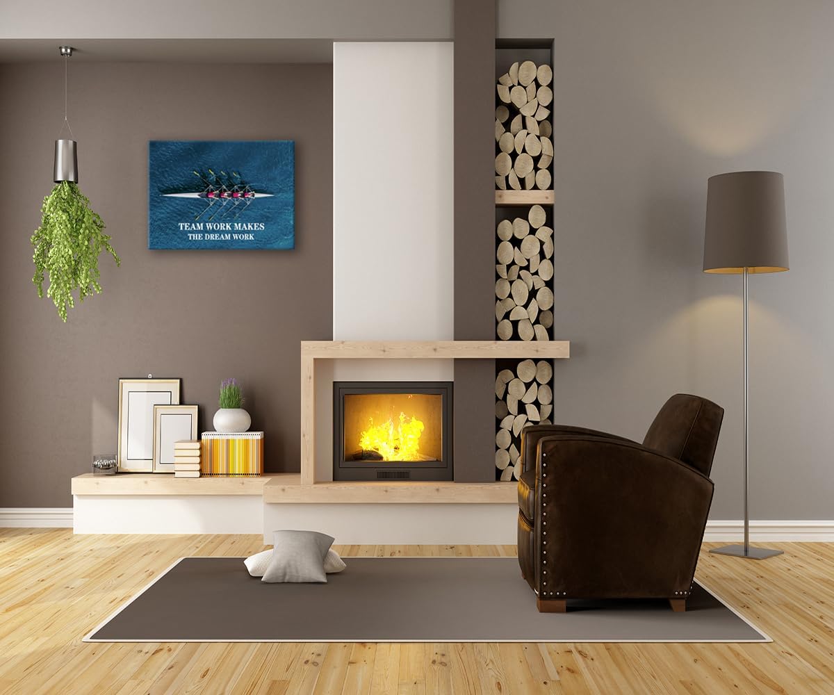 Inspirational Positive Quotes Wall Art Motivational Painting Prints on Canvas Team Work Makes The Dream Work Modern Inspiring Team Posters Framed Artwork School Home Office Decor[30" W X 40" H]