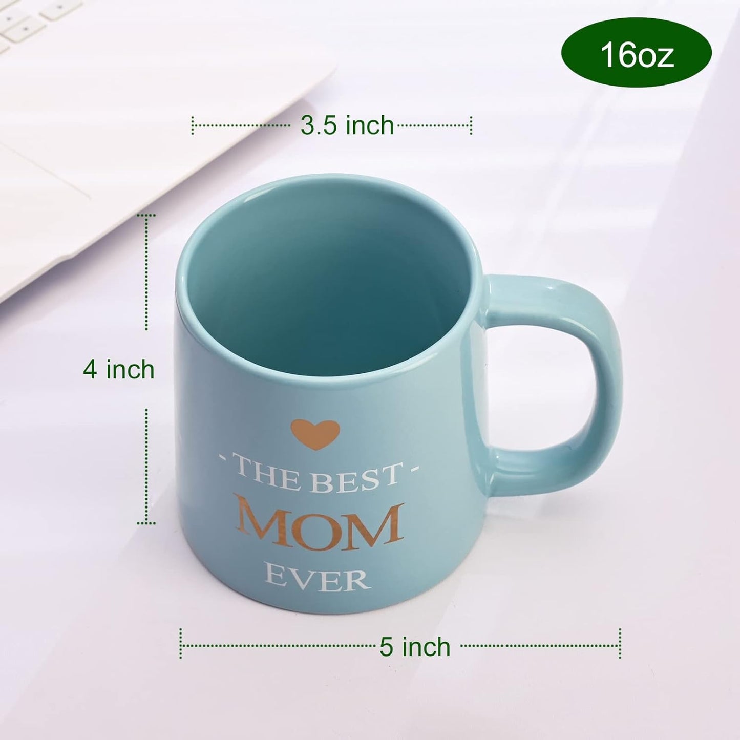 Miicol Funny Coffee Mug 16 oz, Cute Blue Coffee Cup, Large Ceramic Tea Mug, Gift Idea for Women, Mom, Tea Cup, Unique Gift for Birthday, Christmas, Mother's Day