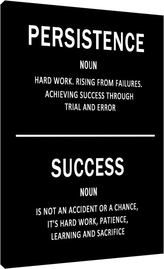 Inspirational Canvas Wall Art Office Motto Decor Quotes Success Ocean Wave Signs Painting Motivational Wall Decals for Home Office Room Decor Framed Canvas Prints Artwork [12''Wx18''H]