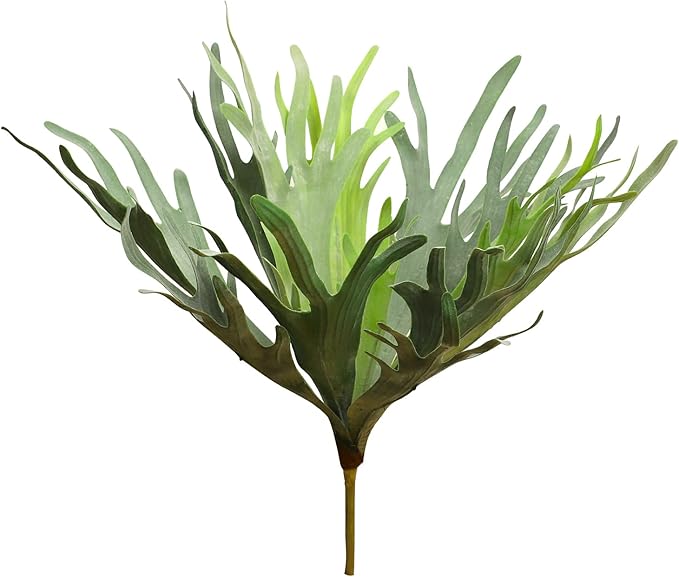 Velener Artificial Staghorn Fern Plants Without Pot-20.9 Inches, Unique Waterproof Faux Staghorn Fern for Garden, Fall Autumn Decoration