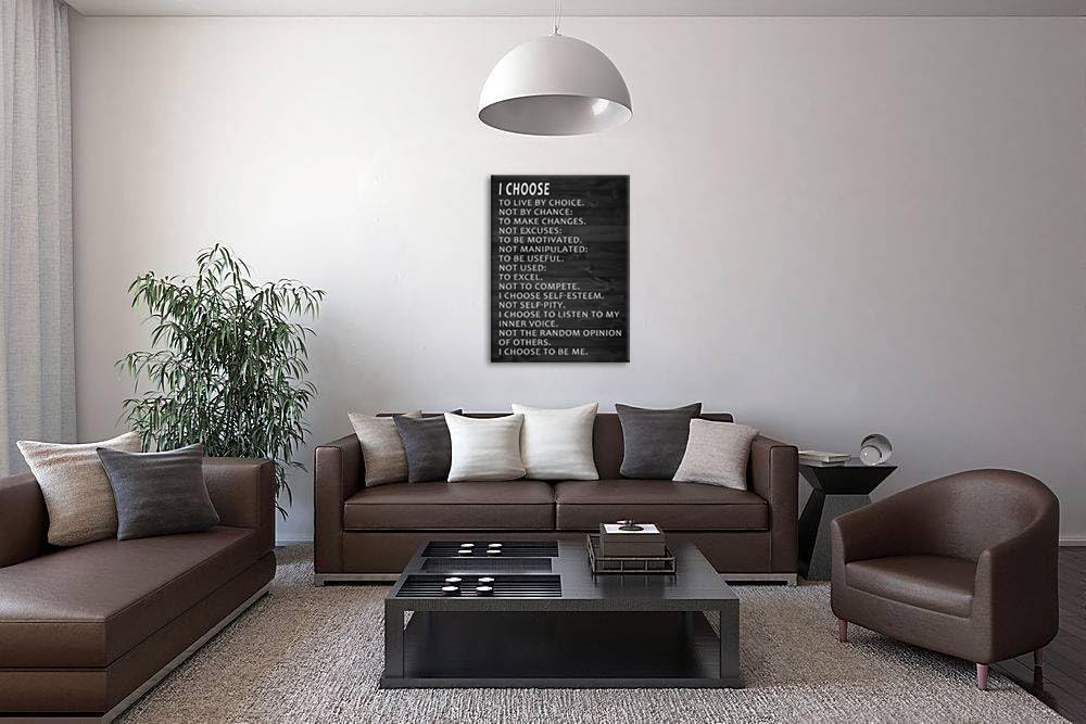 Inspirational Wall Art Pictures Office Wall Decor Motivational Quotes Canvas Painting I Choose to Live by Choice Artwork Framed Home Decor for Bedroom Living Room Ready to Hang[30″W X 40′'H]