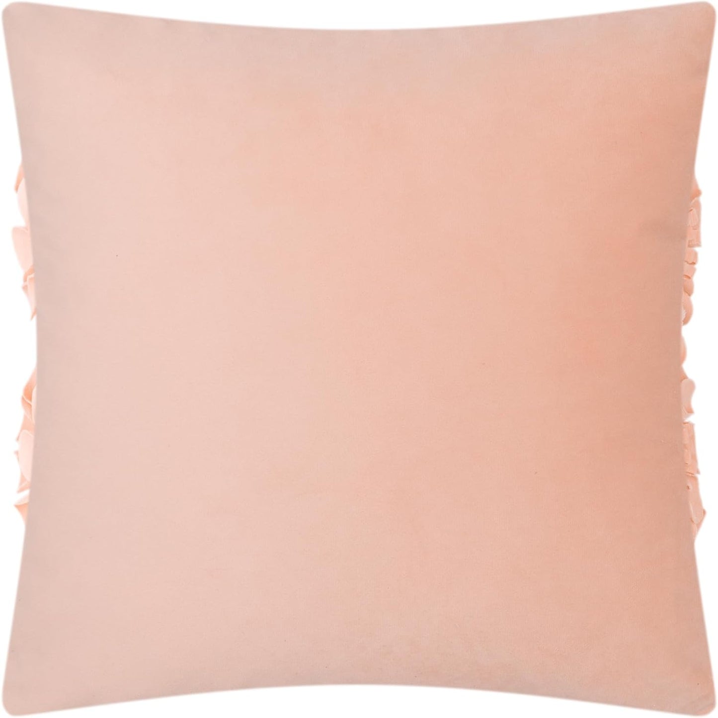 JWH Handmade 3D Flower Throw Pillow Covers Aesthetic Decorative Colorful Floral Accent Pillow Cases Stereo Pillowcase Cute Cushion for Car Bed Couch Bedroom Sofa 18x18 Inch Peach Pink