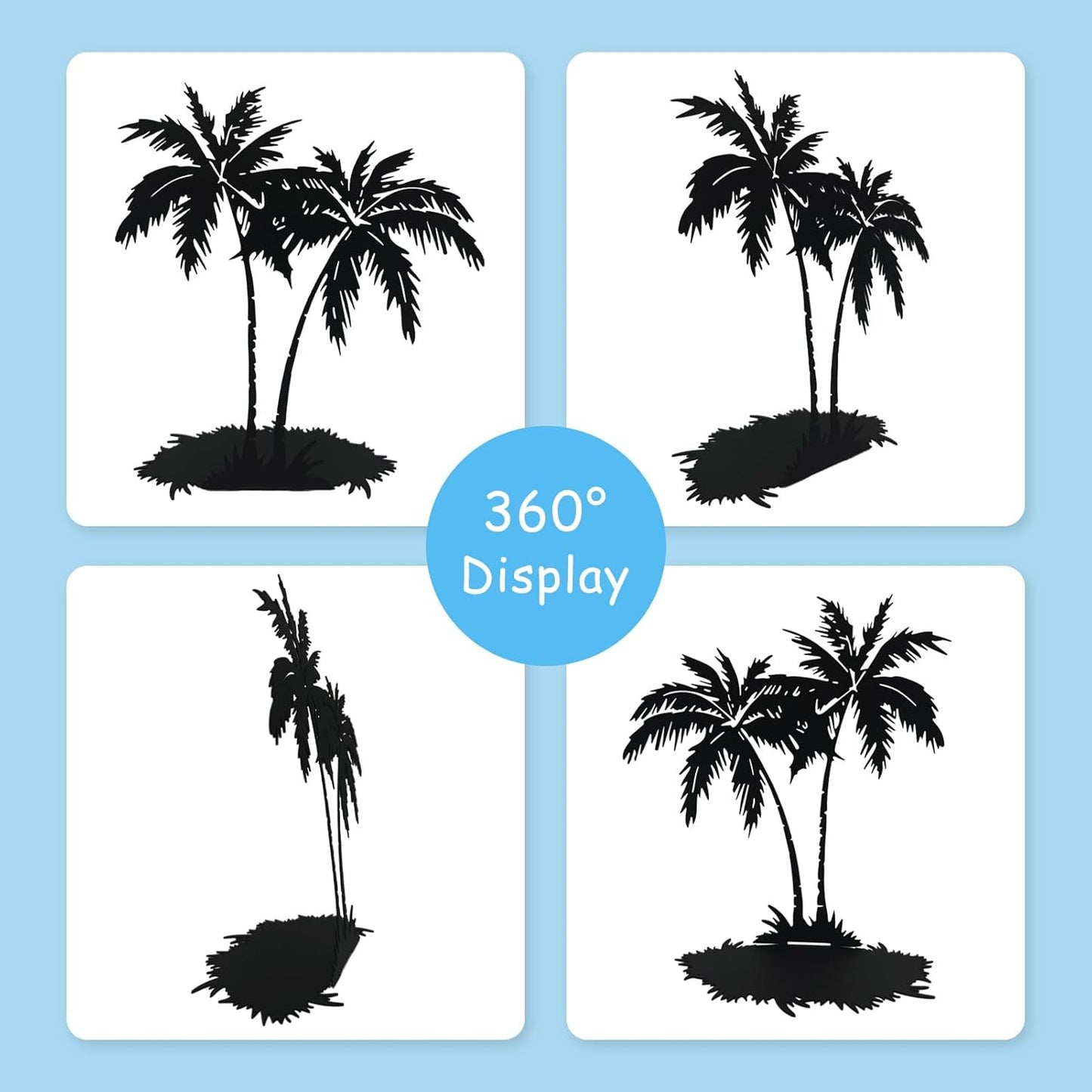 Metal Table Top Palm Tree, Tropical Tabletop Decor, Palm Tree Centerpieces for Tables, Coastal Table Decor, Beach Decorations for Home, Modern Artwork for Living Room