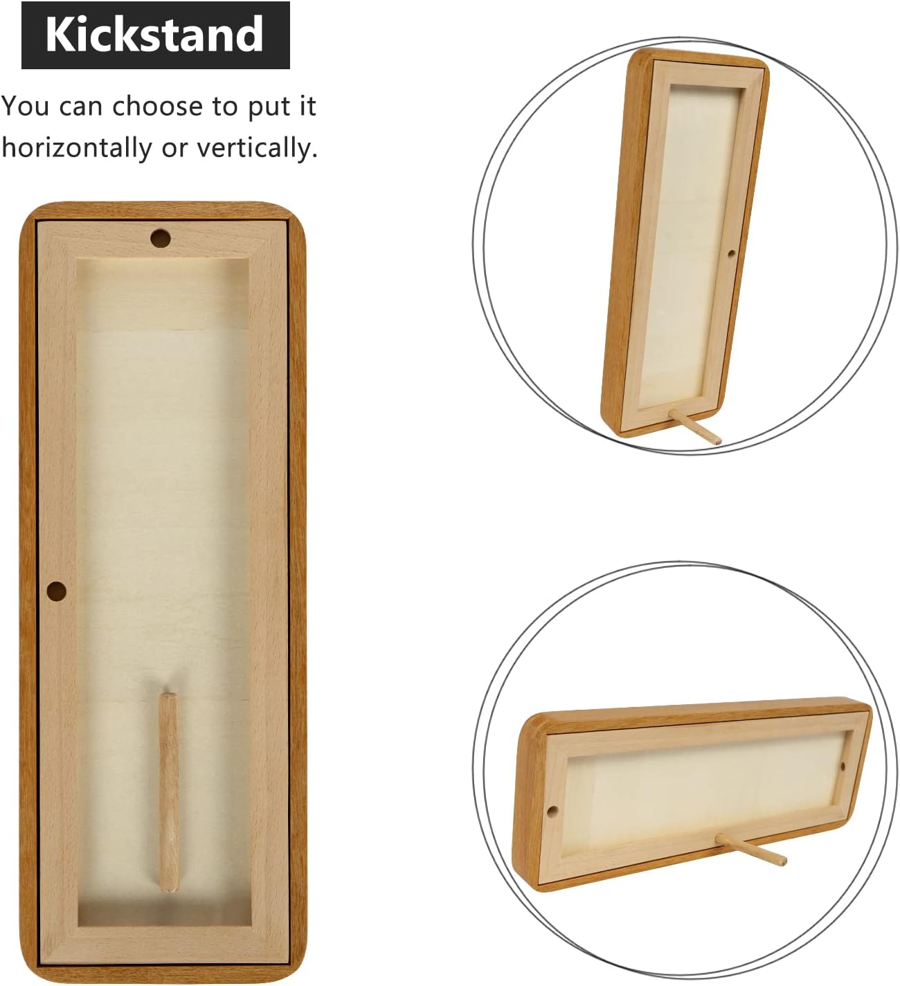 Hans 4""x12"" Collage Picture Frame with Single Mat, 1.5x2.5 Collage Matted Frame - Wall Mounting Horizontal or Vertical Display(6 Openings), Teak