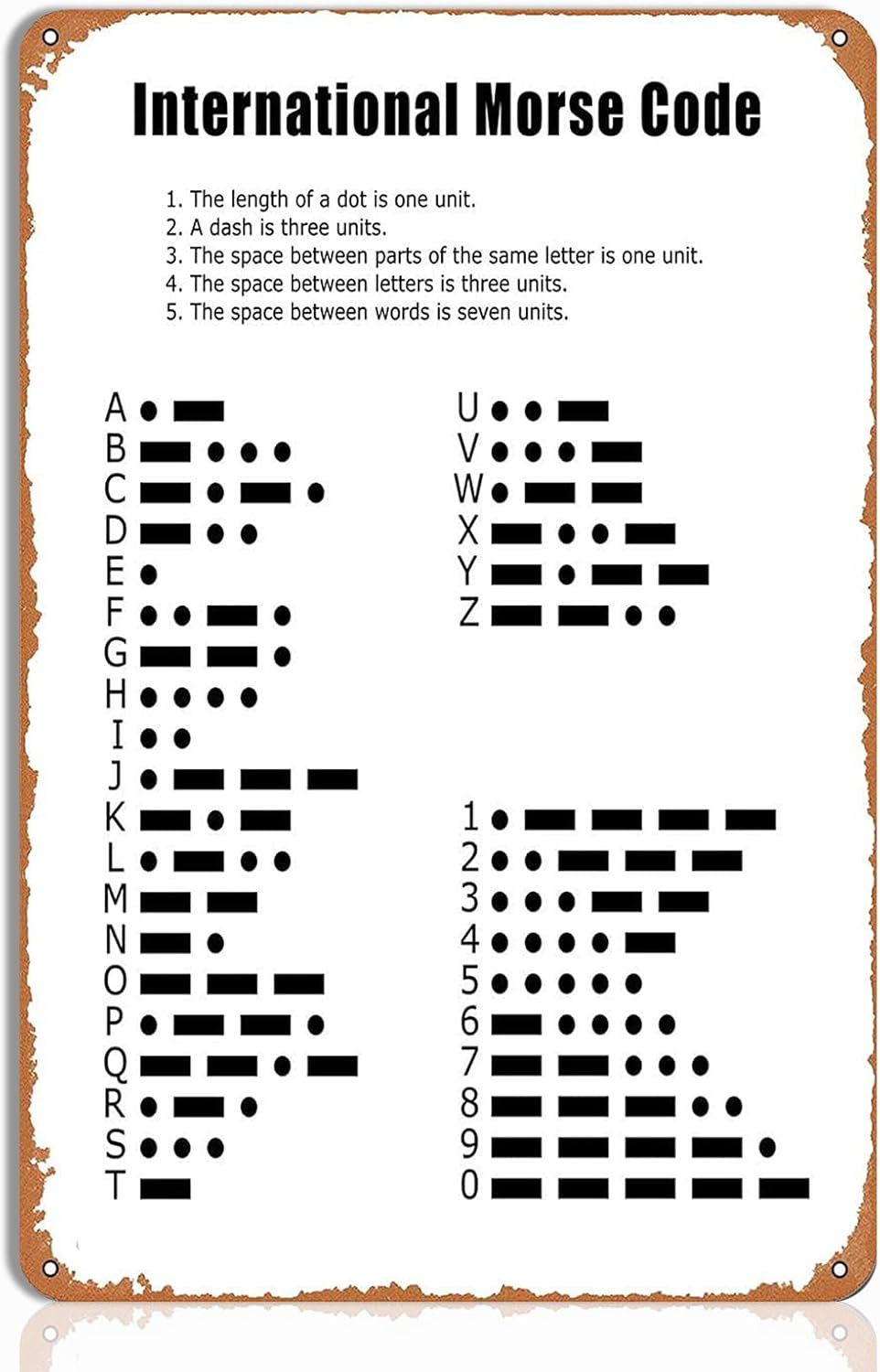 International Morse Code Metal Sign - Educational Wall Art for Classrooms, Offices, or Home Decor, Military Morse Code Gifts, Phonetic Alphabet Poster, 8"x12" Metal Plaque