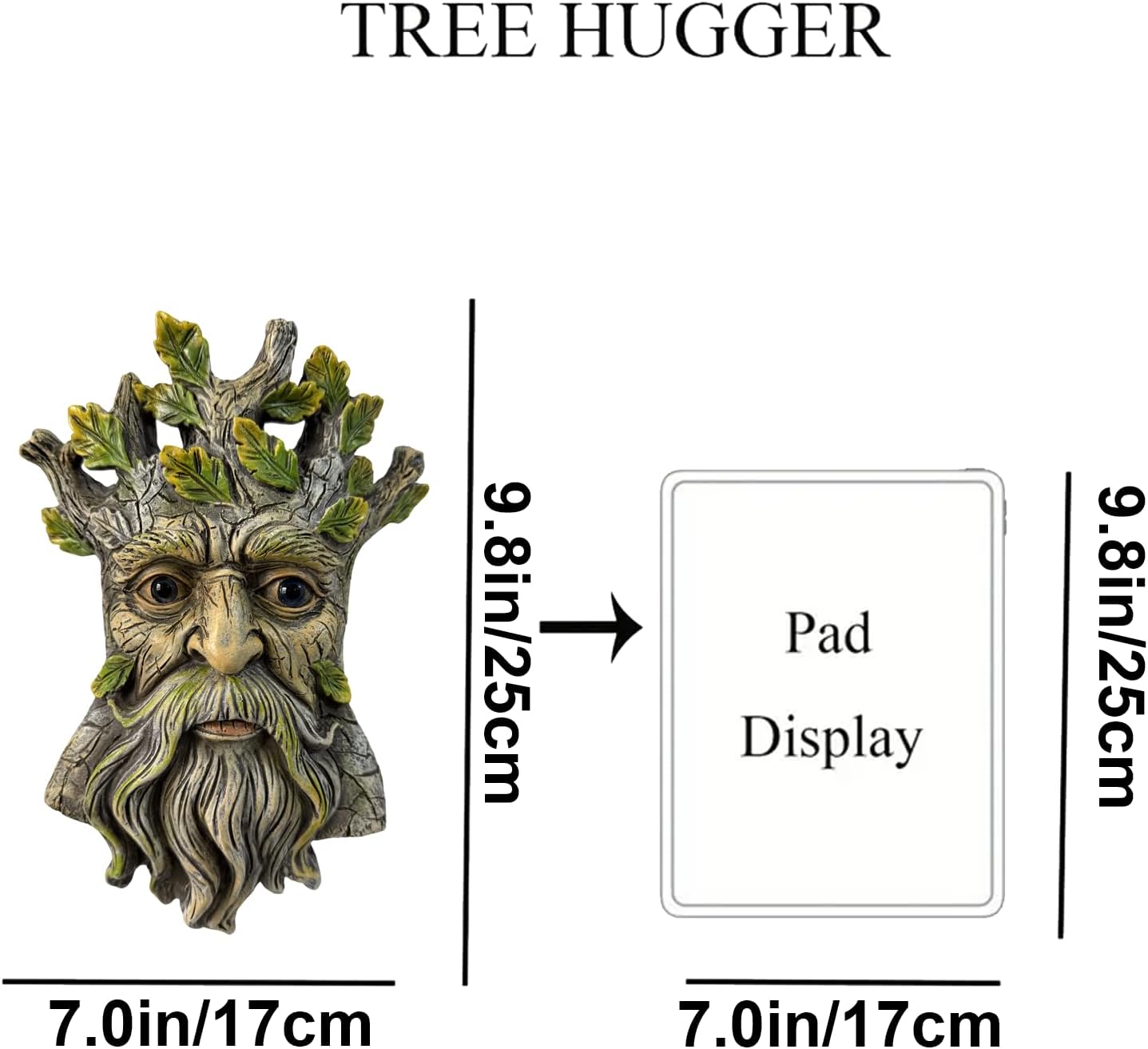 Blue Eye Leaf Tree Face Sculpture, Funny Blue Eye Leaf Old Man Tree Hugger Statue, Indoor & Outdoor Creative Props for Garden and Home,9" x 7" x 2.4"