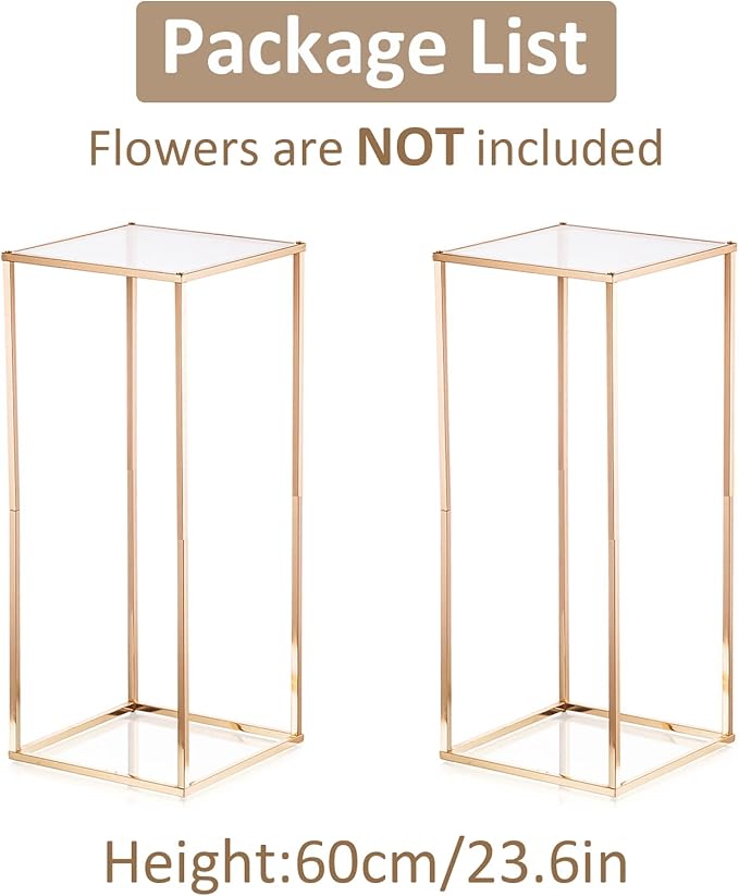 Sziqiqi Centerpiece Table Decorations for Weddings - Wedding Decoration for Ceremony Modern Rectangular Flowers Arrangements Display Rack for T-Stage Tables 23.6inch