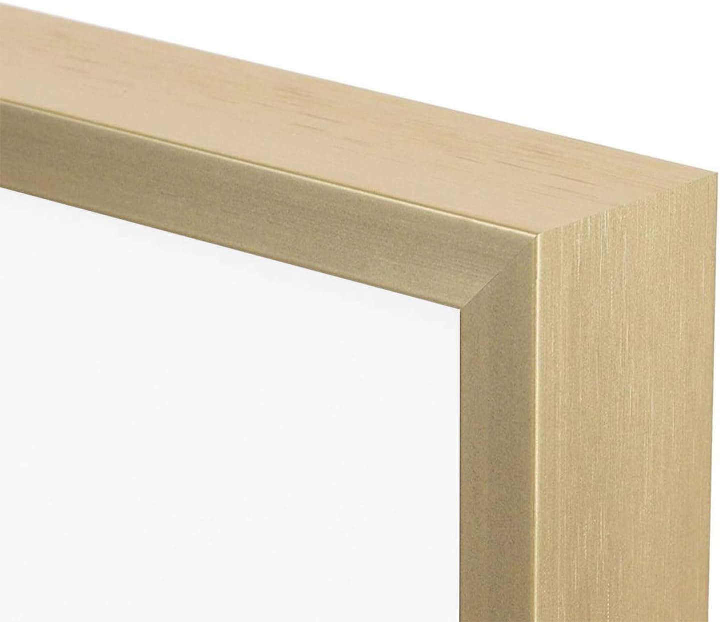 Frametory - 11x14 Aluminum Collage Picture Frame - Display 5x7 Pictures with 2 Openings Mat - Real Glass Front - Horizontal/Vertical Wall Mount - Gold 1 Pack