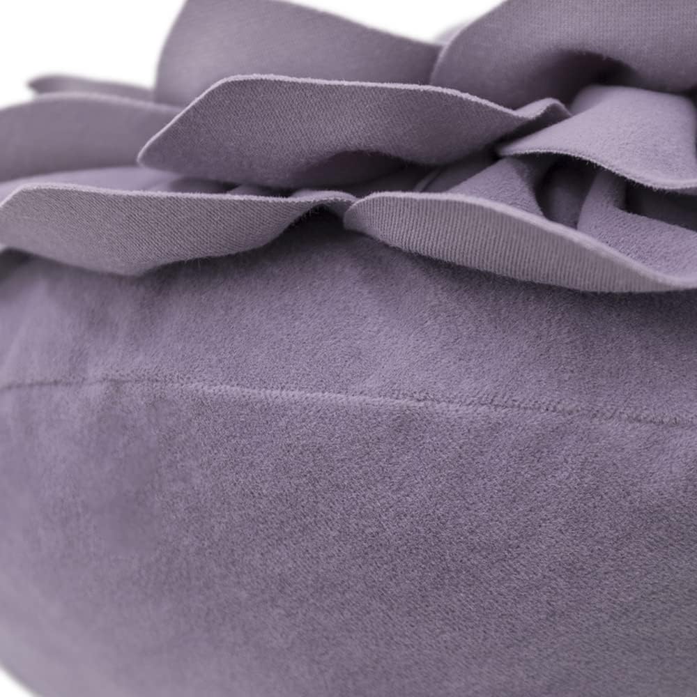 Decorative 3D Flower Throw Pillows with Insert Included Accent Round Pillow Handmade Cushion for Couch Bed Chair Living Room Home Decor 12 Inch Purple