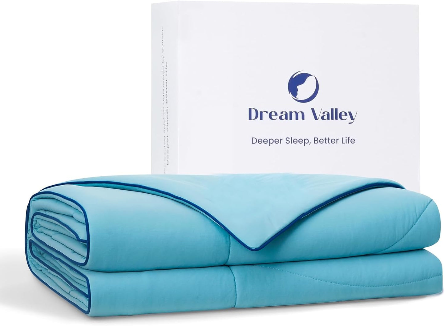 Dream Valley®Outlast®Deepsleep Cooling Comforter, Throw Size, NASA-Grade Space Technology Cooling Blanket for Hot Sleepers Night Sweats, Q-Max > 0.45 Aerocool™Breathable, Dream Blue, 60"x80"