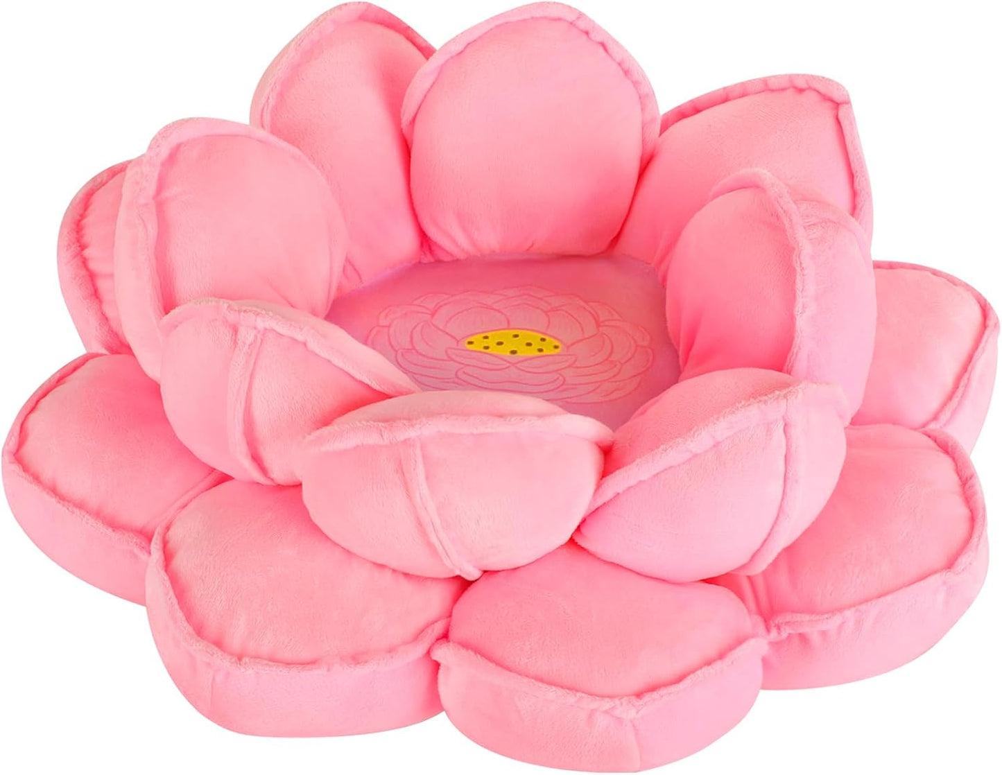 Lotus Flower Floor Pillows, Large Cushion Inspired by Lotus Flower Design, Decorative Seating for Living Room, Bedroom, and Lounge, Soft Washable Floor Cushion for Relaxation, and Family Activities