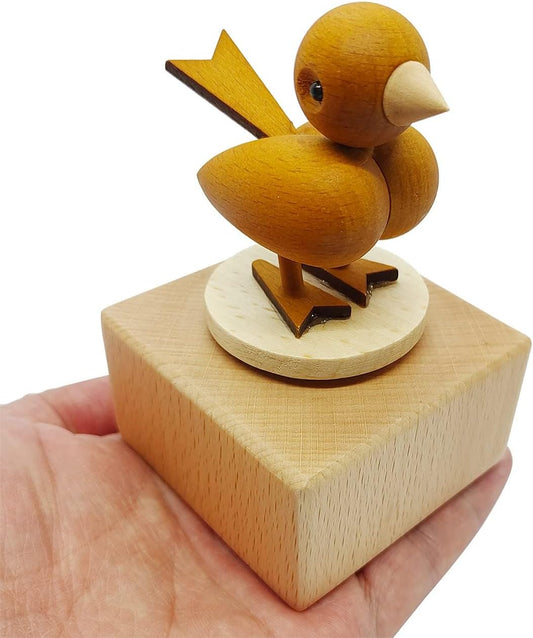 Cute Little Bird Mini Music Box, Little Animals Wooden Mechanical Music Box, The Music Box Gift That Sings by My Side, Best Gift for Boy Girl Friends Singing Music Gift Box