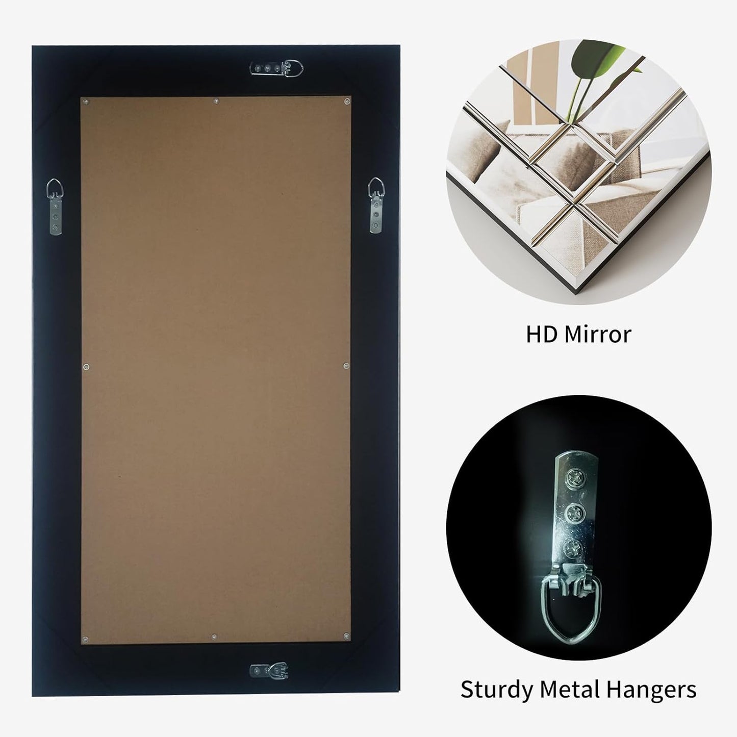 COOL2DAY 48" x 28"Frameless Rectangular Wall Mirror,Polished Beveled Edge Decorative Mirrors Modern Wall Decor Mirrors for Bathroom Vanity, Entryway and Living Room